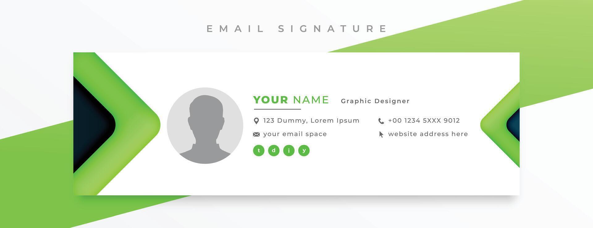 Geschäft Email Unterschrift Karte Vorlage mit Digital Profil Design vektor