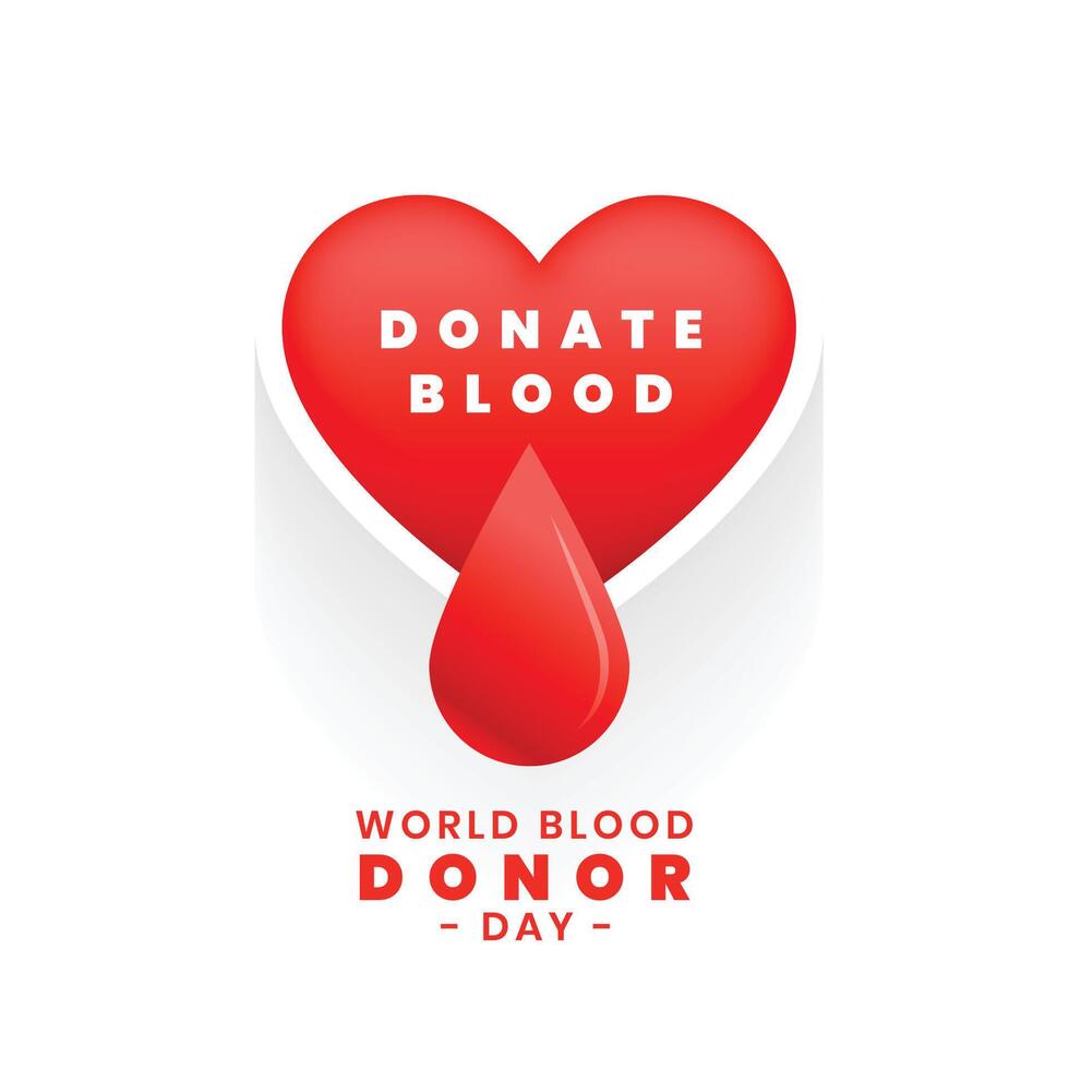 blod donation begrepp affisch med hjärta och blod släppa vektor