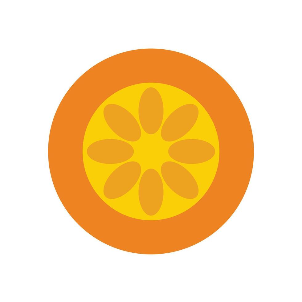 Orange Obst eben Symbol auf das Weiß Hintergrund zum Netz und Handy, Mobiltelefon Design. Ressourcen Grafik Symbol Element Design. Vektor Illustration mit ein Essen Thema