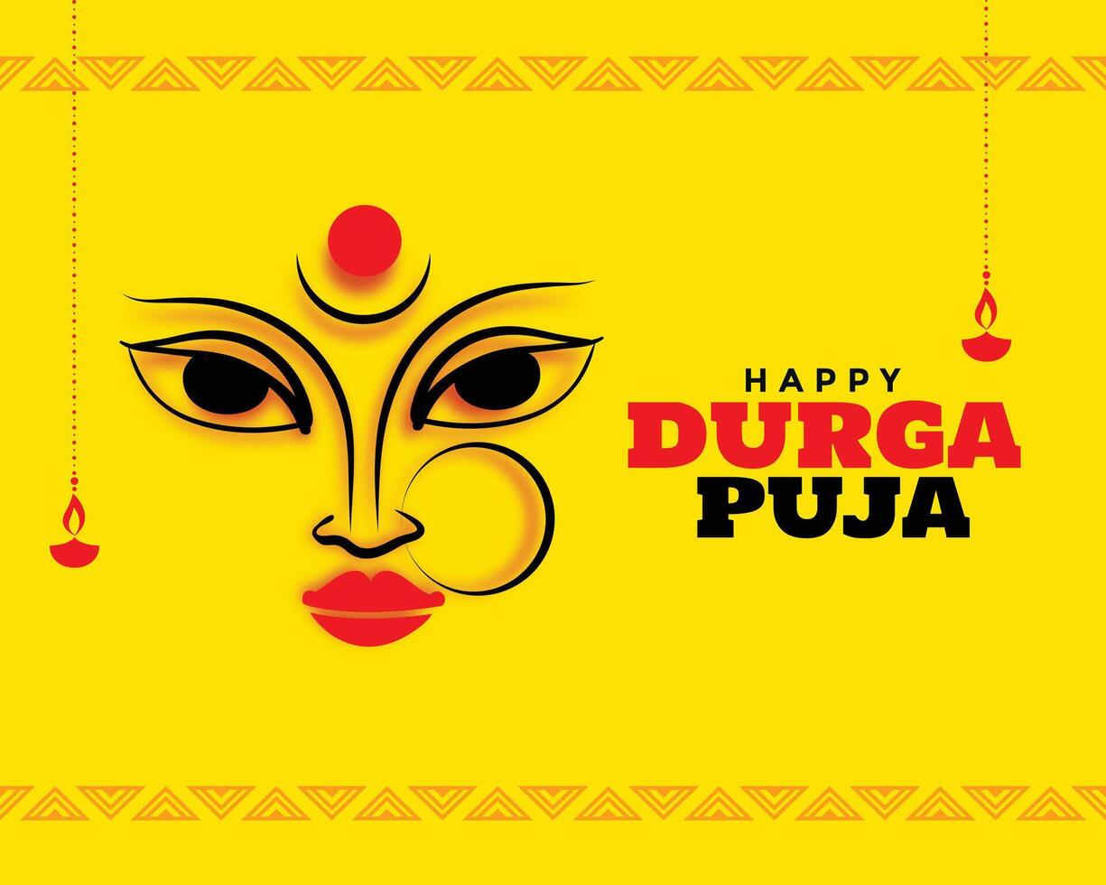 glücklich navratri Durga pooja Festival Karte Design vektor