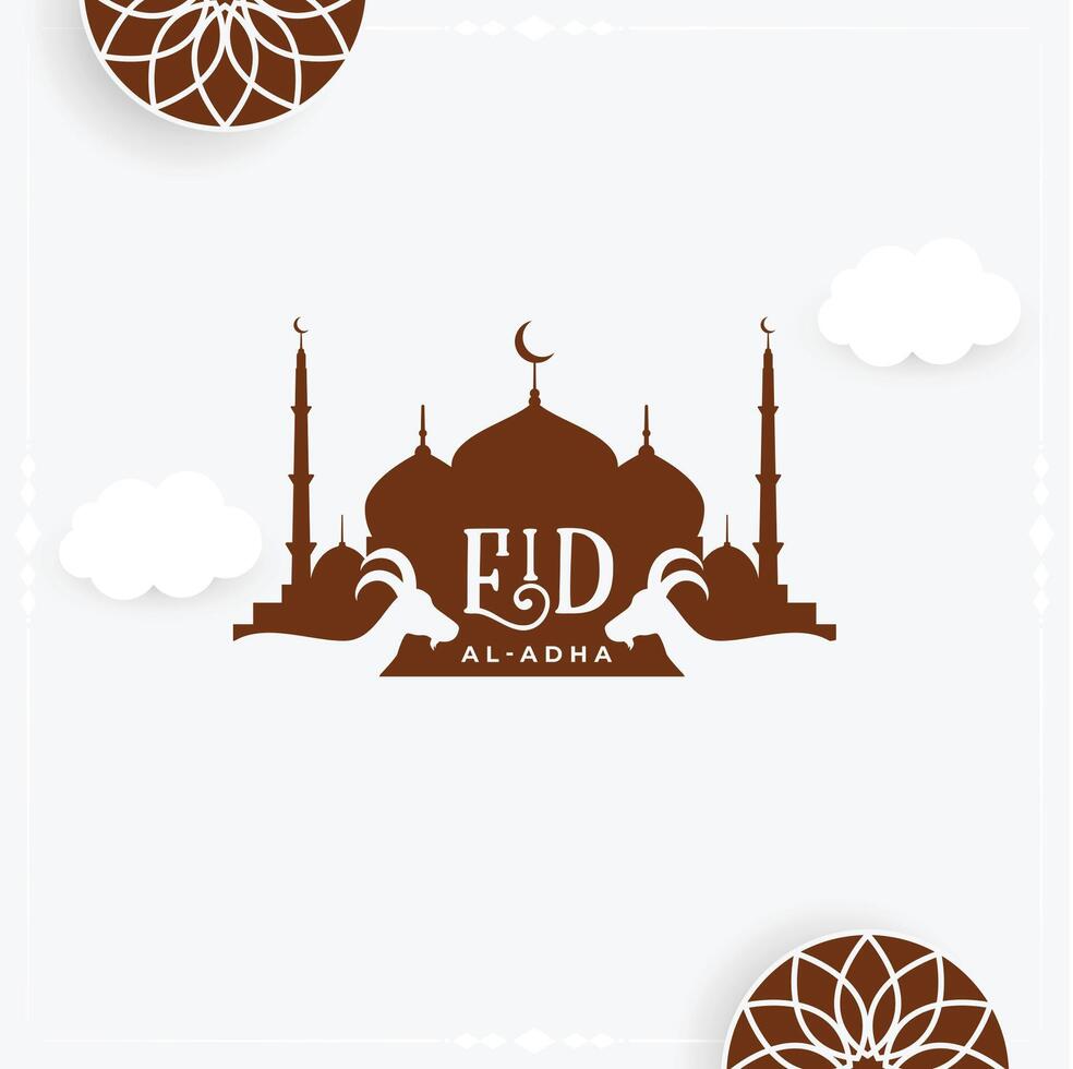 traditionell eid al Adha islamic festival firande kort design vektor