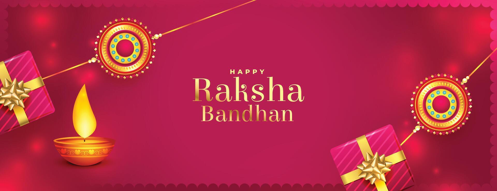 glücklich Raksha Bandhan schön realistisch traditionell Banner Design vektor