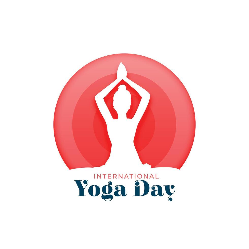 21:e juni internationell dag av yoga bakgrund i papper stil vektor