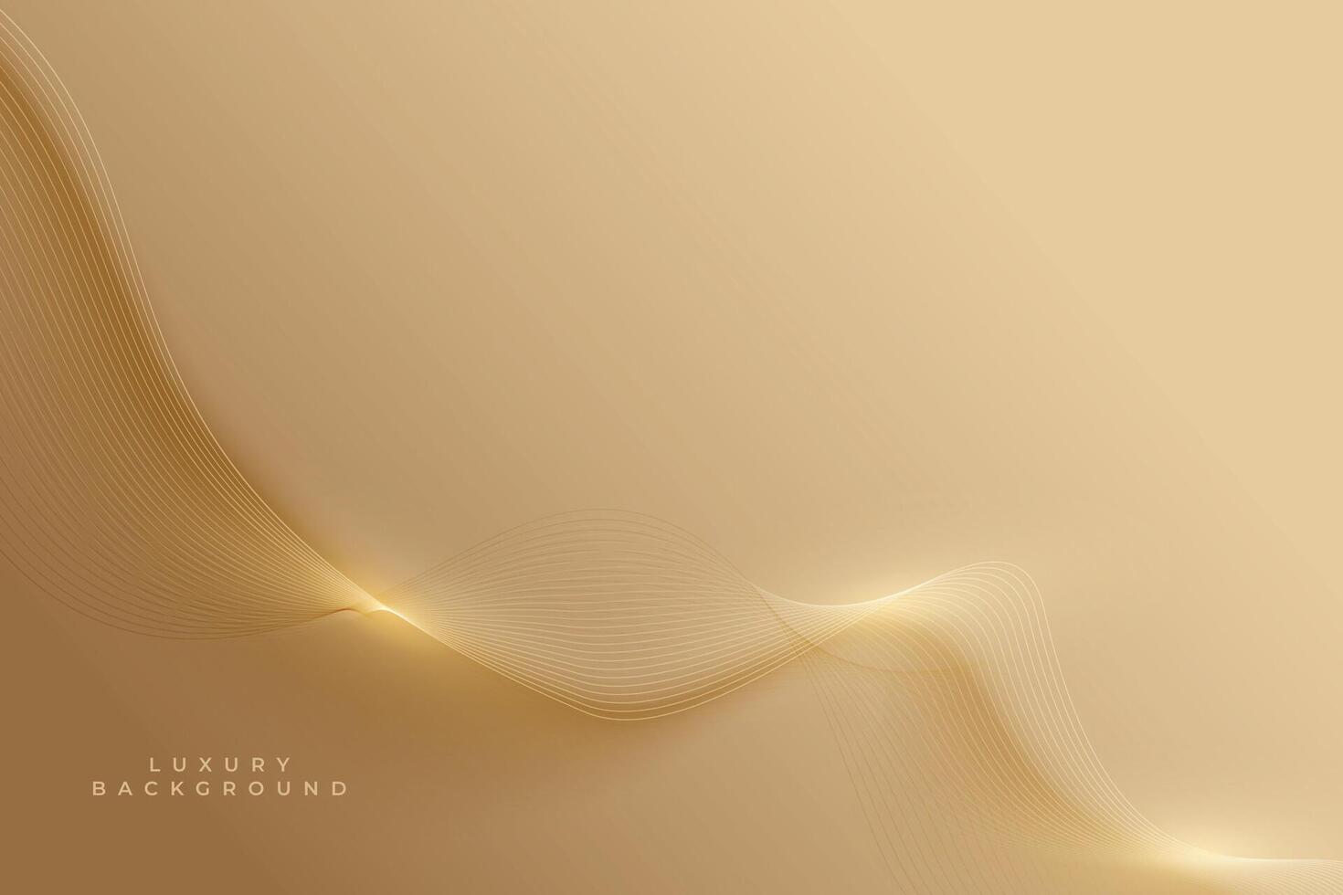 Prämie golden Hintergrund mit wellig Linien Design vektor