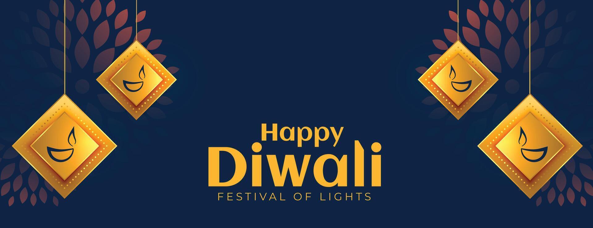 indisk kulturell Lycklig diwali festival hälsning baner vektor