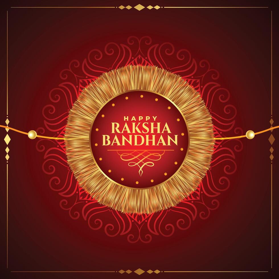 härlig Lycklig Raksha bandhan gyllene rakhi bakgrund vektor