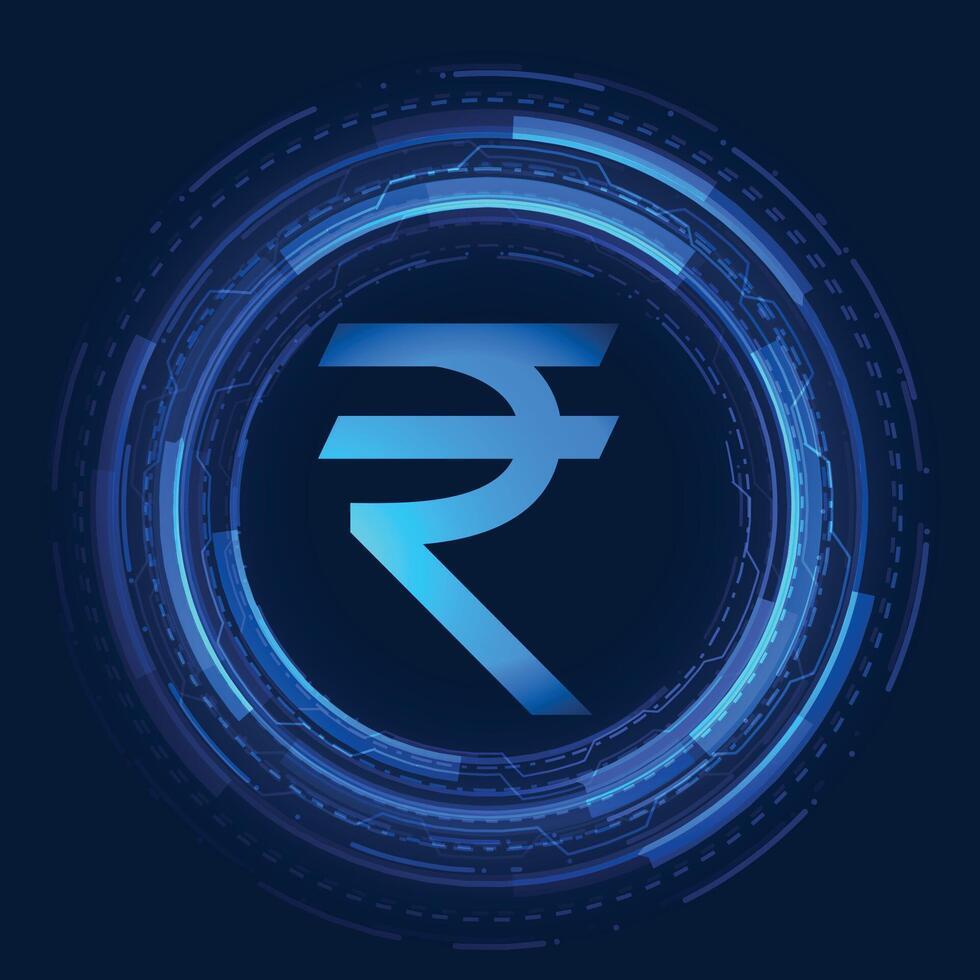 digital rupee teknologi krets bakgrund design vektor