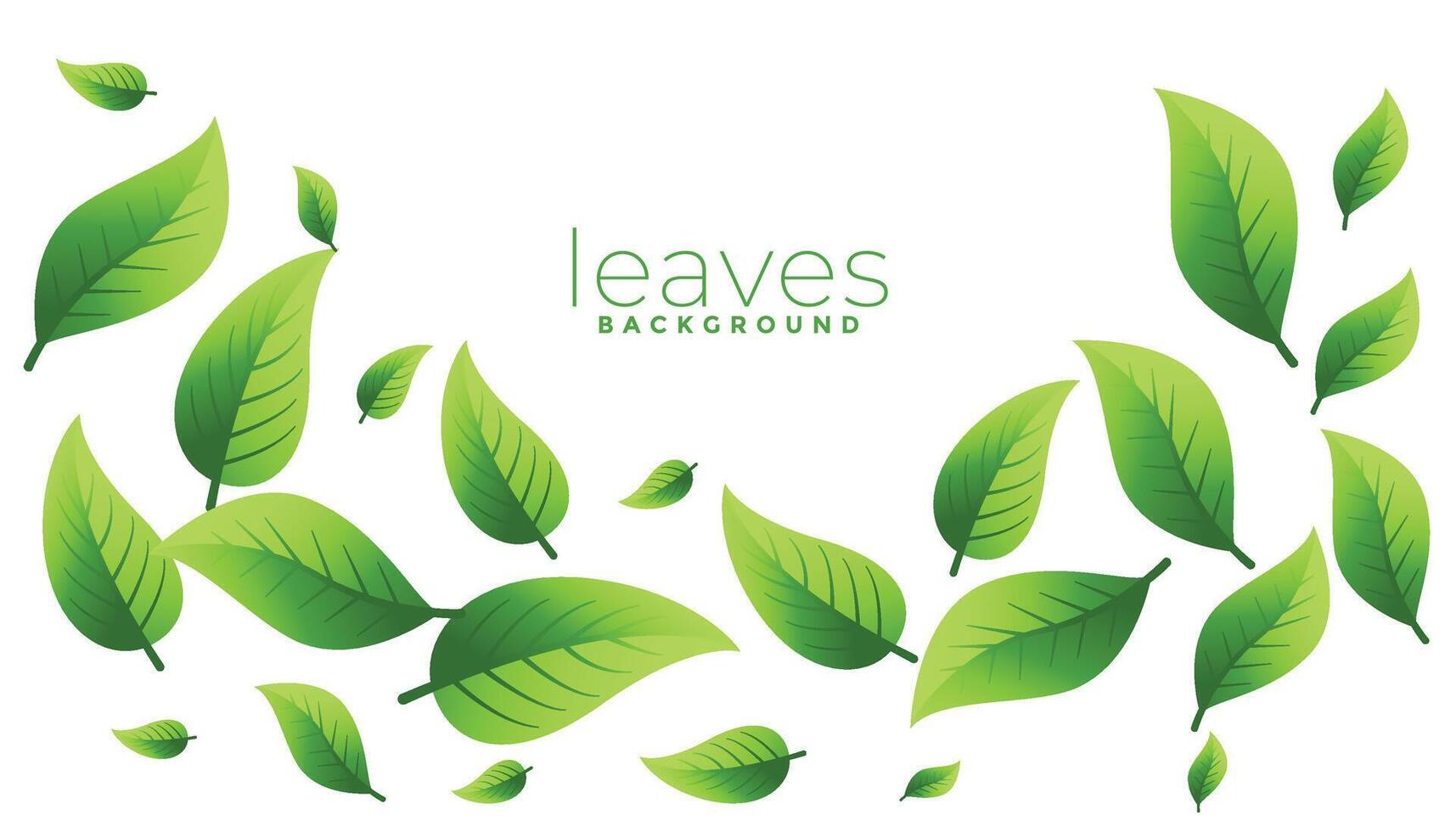 schwebend oder fallen Grün Blätter Hintergrund Design vektor