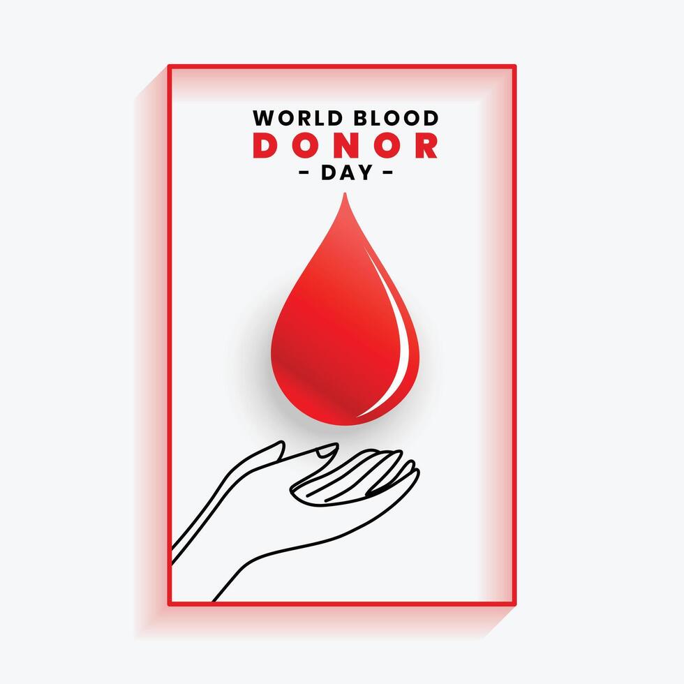 Hand Speichern Blut Poster zum Welt Blut Spender Tag vektor
