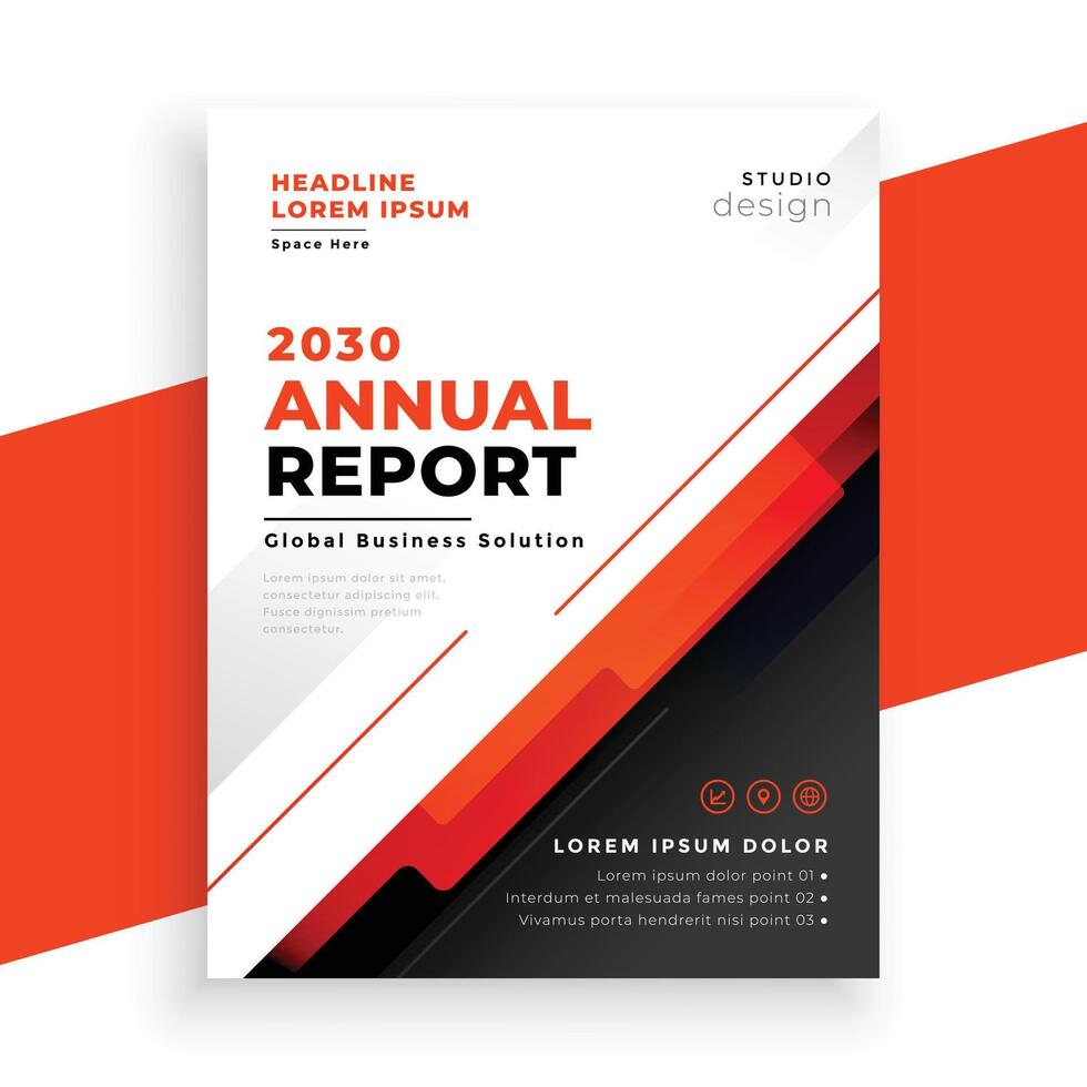 abstrakt jährlich Bericht rot Broschüre Vorlage Design vektor