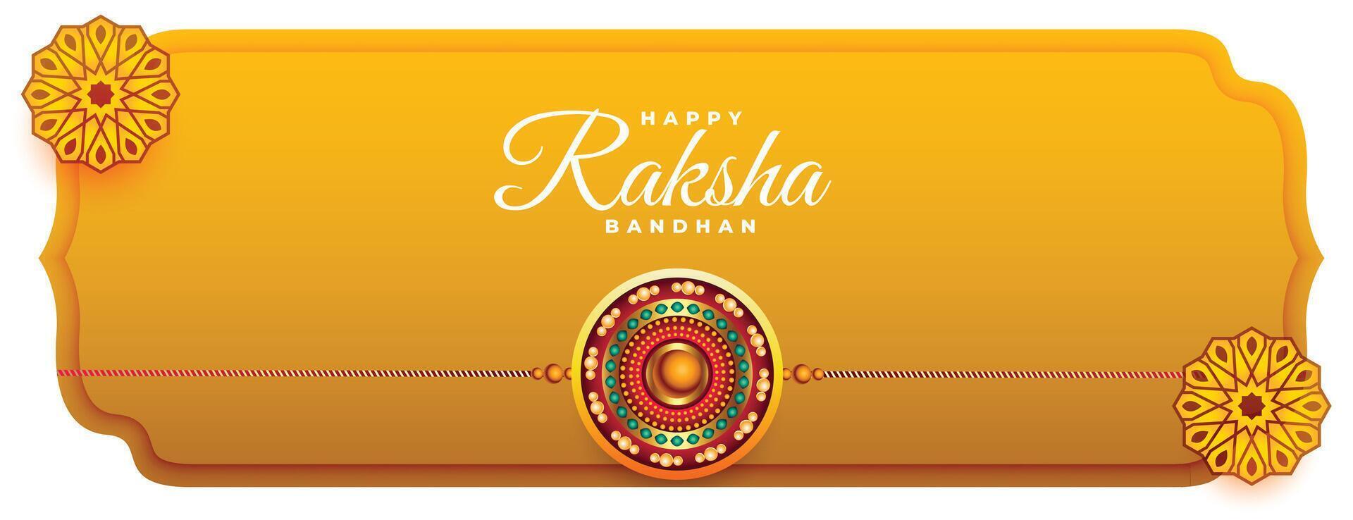 Lycklig Raksha bandhan festival bakgrund med rakhi design vektor