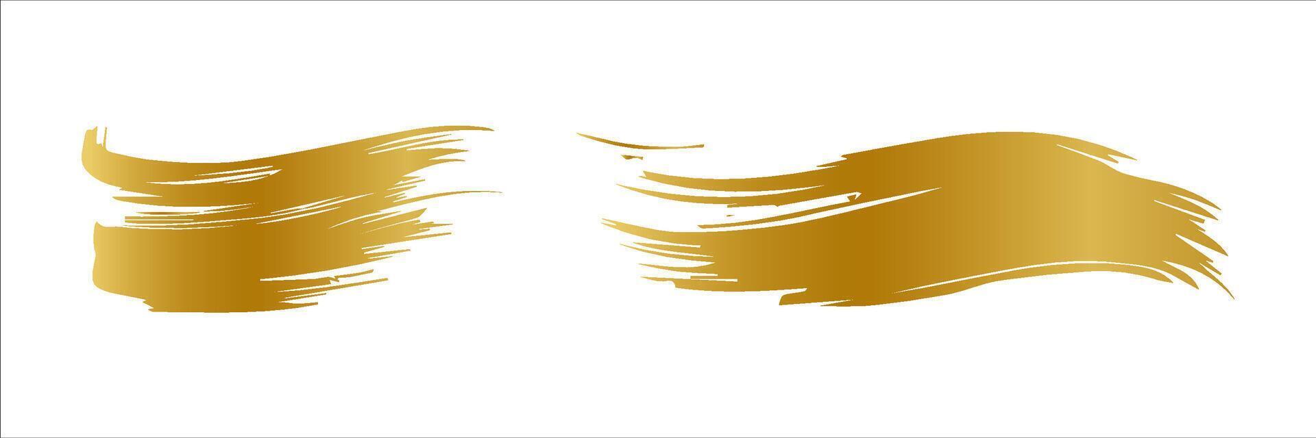 Vektor Gold Farbe Abstrich Schlaganfall Fleck. abstrakt Gold glänzend texturiert Kunst Illustration. abstrakt Gold glänzend texturiert Kunst Illustration.