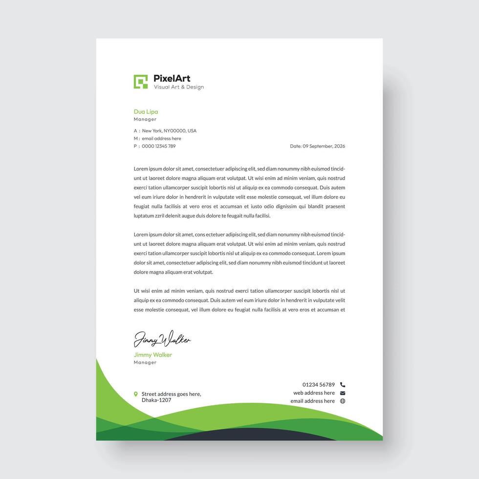 professionell företags- modern brev design, kreativ modern brev huvud design mall vektor