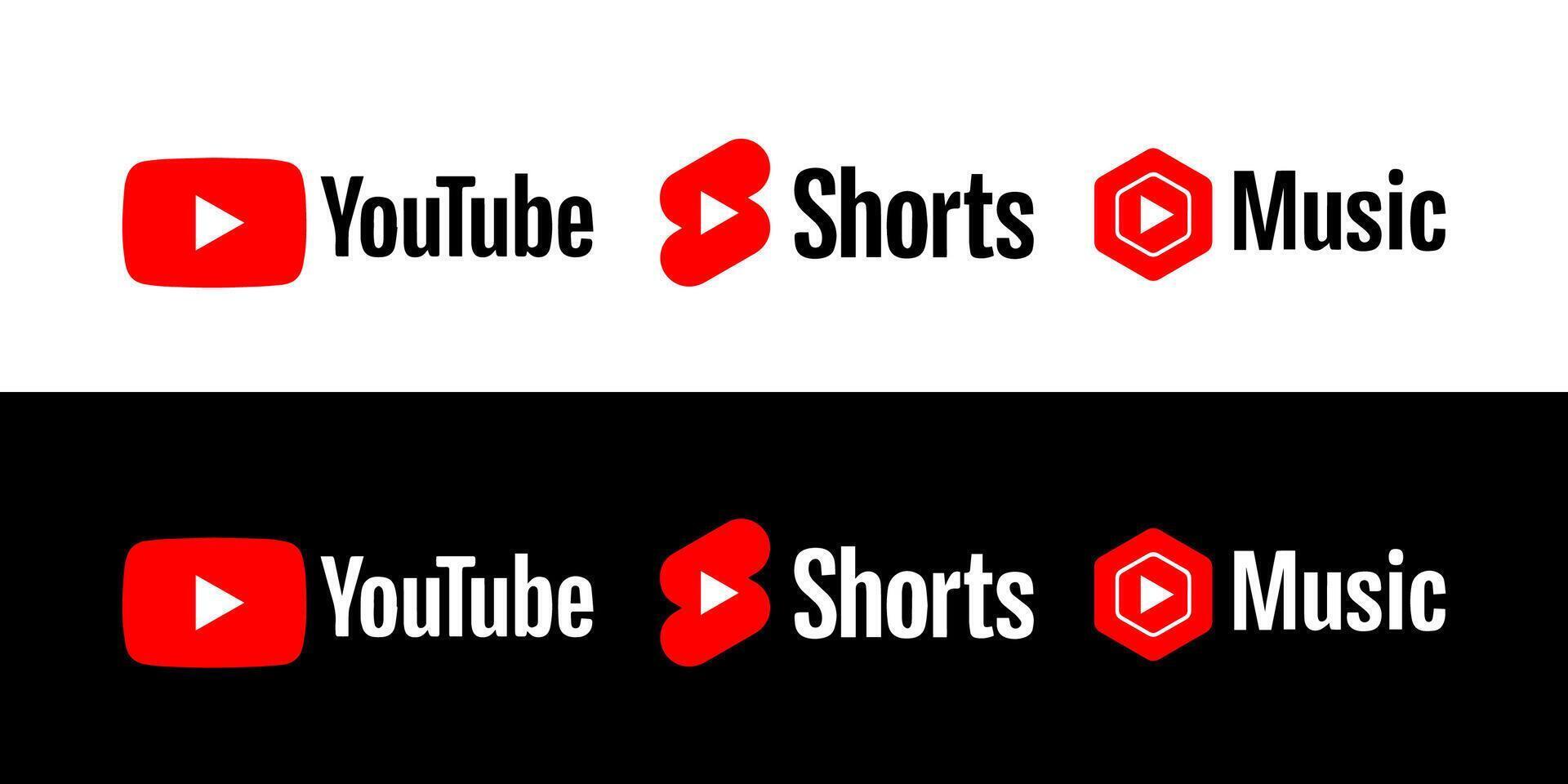 Youtube shorts logotyp. social media ikon. redaktionell illustration vektor