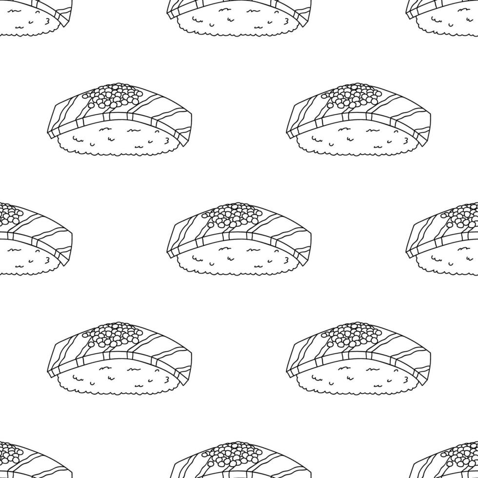 sömlös mönster med sushi för dekorativ skriva ut, omslag papper, meny, tapet och tyg vektor