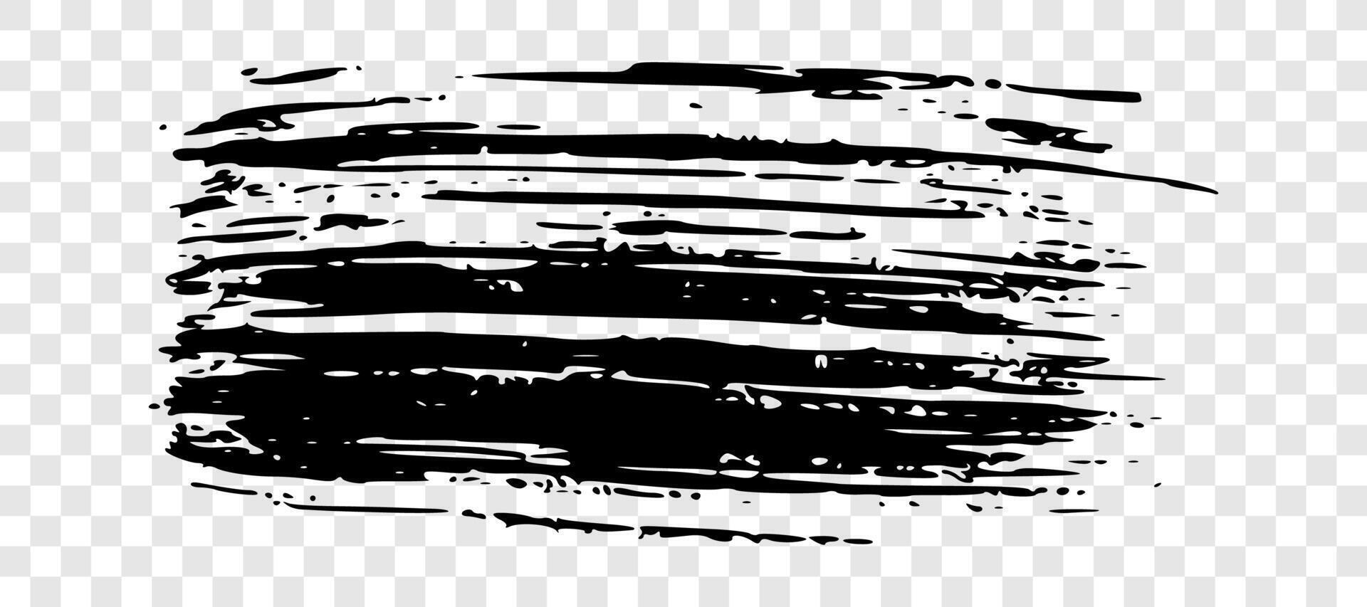 svart borsta stroke på transparent bakgrund vektor