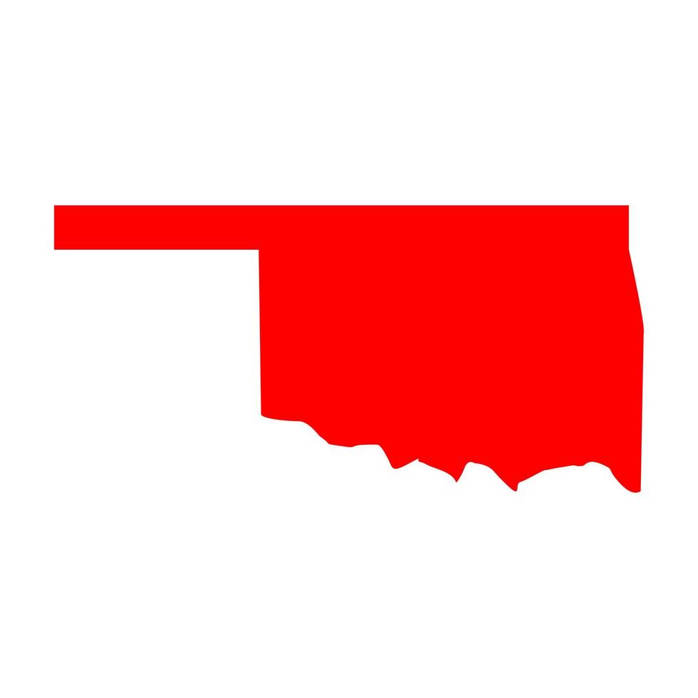 Oklahoma-Karte auf weißem Hintergrund vektor