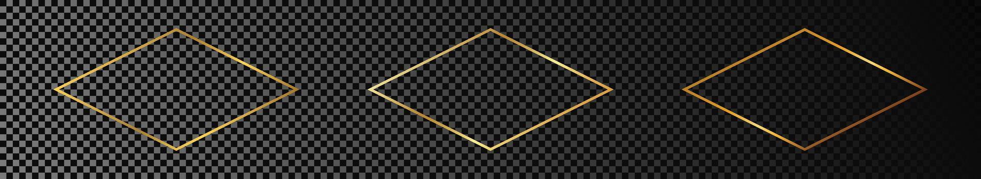 Gold glühend Rhombus gestalten Rahmen vektor