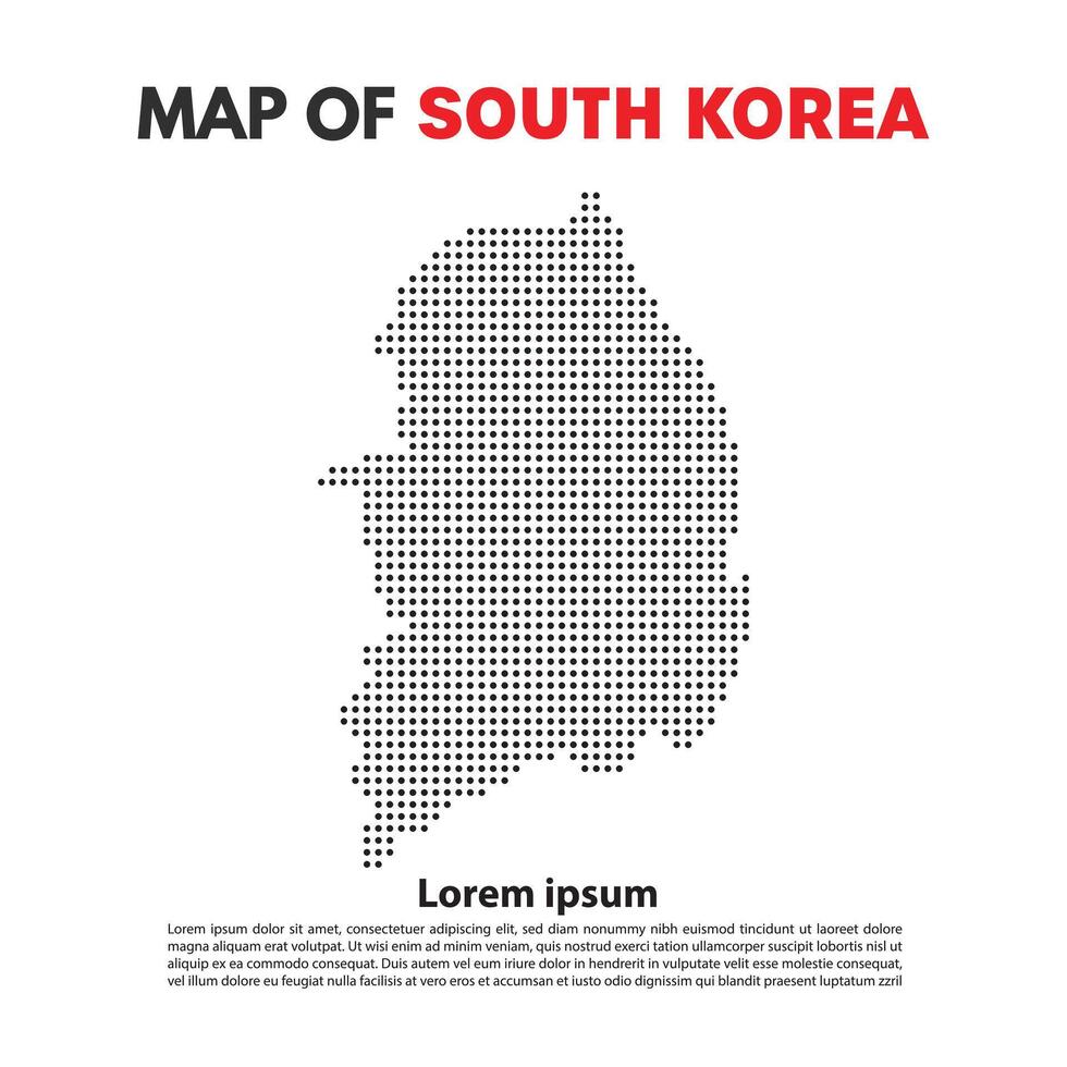 söder korea Karta ö prickad stil platt vektor design redigerbar . lämplig för innehåll element eller bakgrund modern