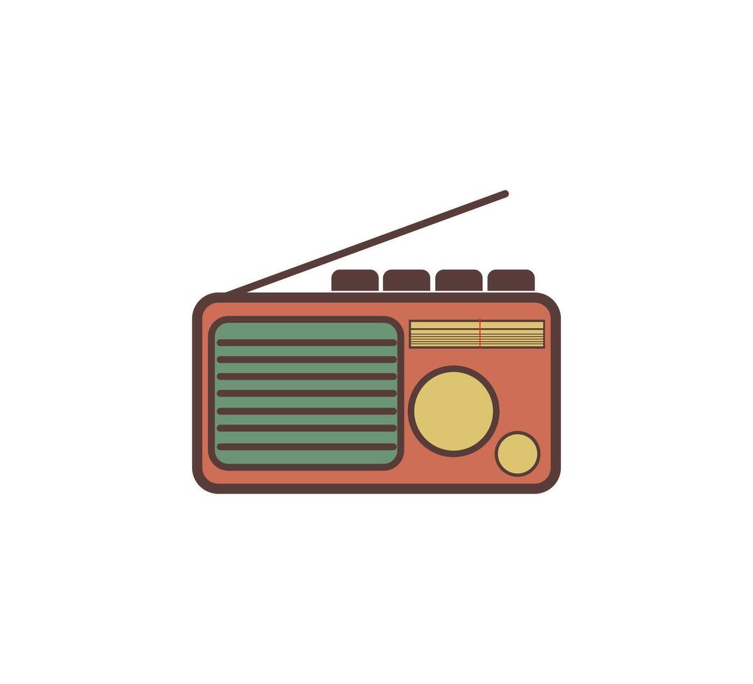 radio retro ikon vektor design