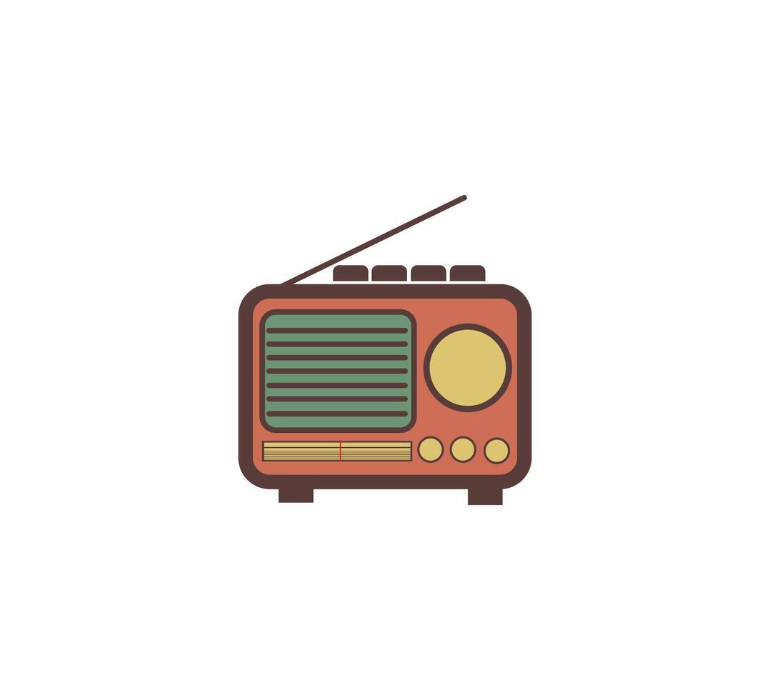 radio retro ikon vektor design