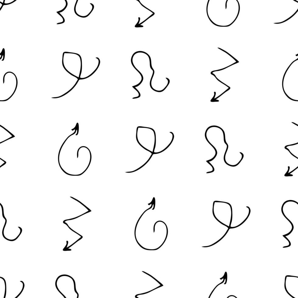 sömlös mönster med svart penna penseldrag vektor