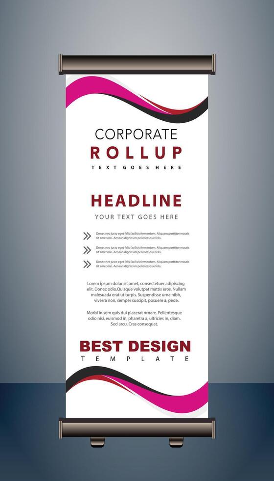 vektor rulla upp banderoller mall med företag presentation design mall