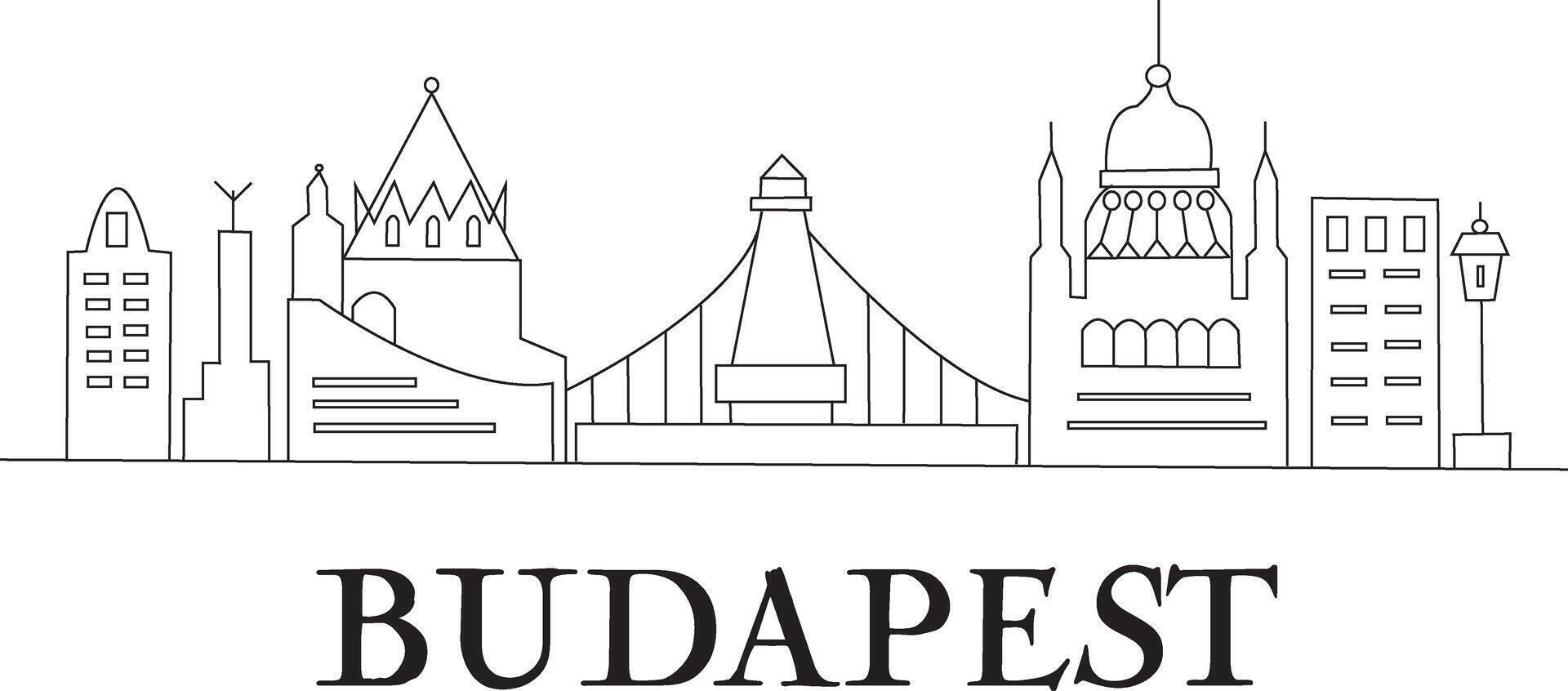 Budapest Stadt Linie zeichnen kostenlos Vektor