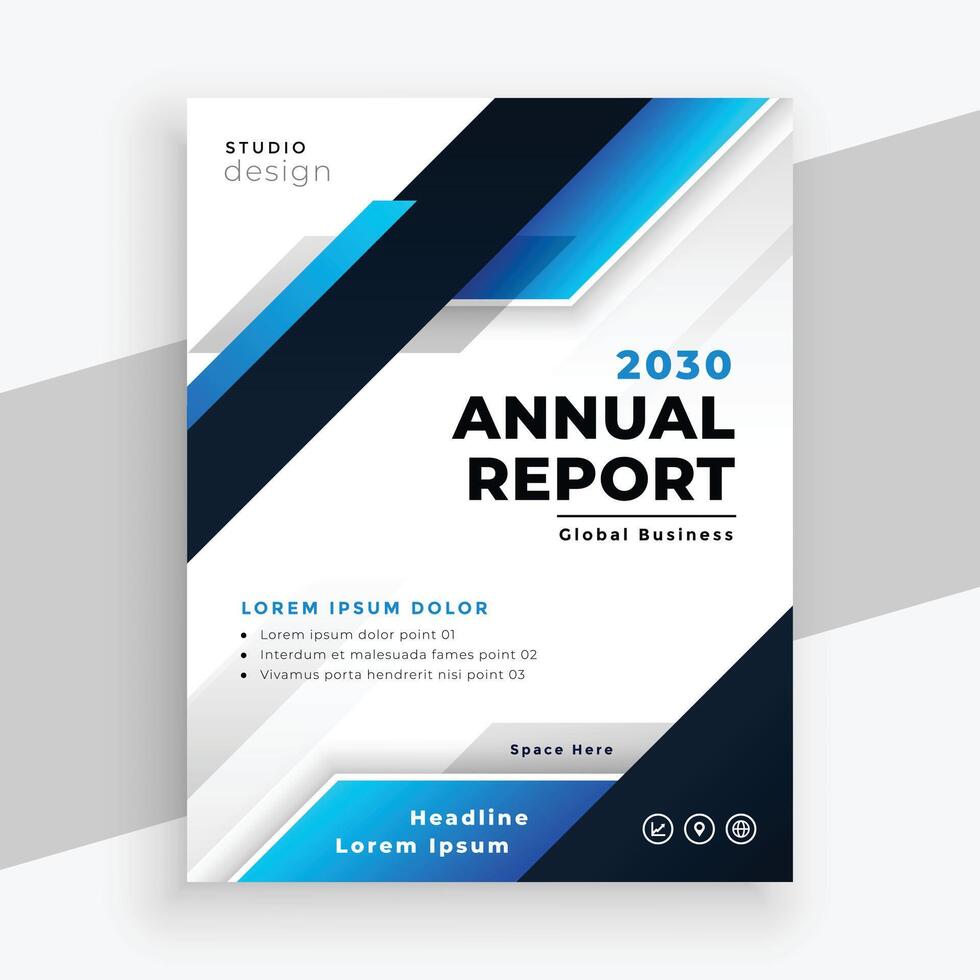 stilvoll jährlich Bericht Blau Geschäft Broschüre Vorlage Design vektor
