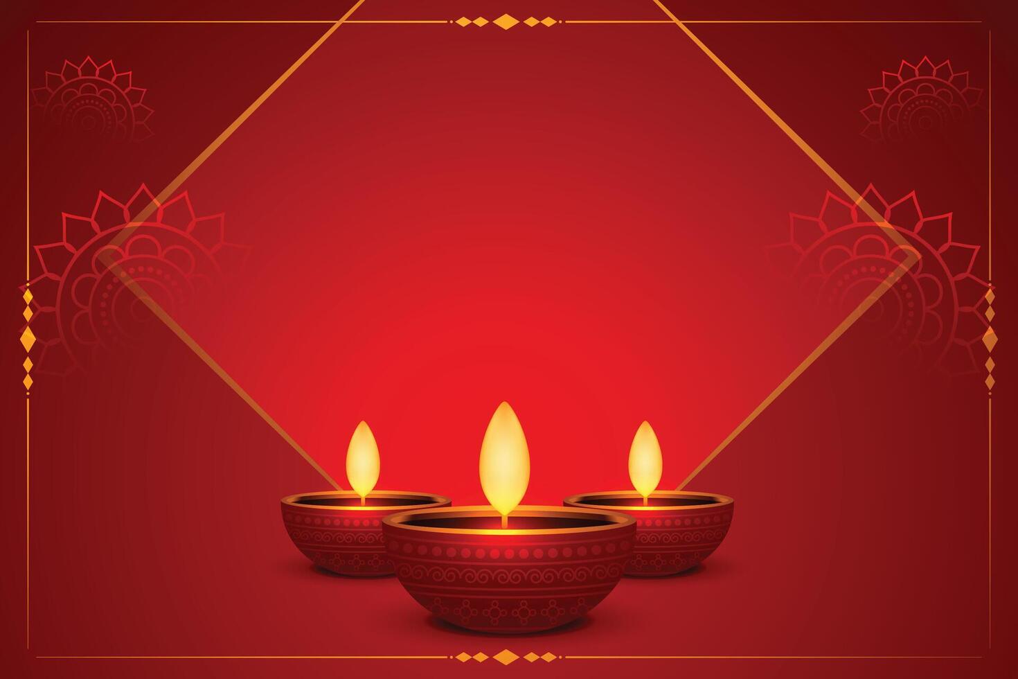 Lycklig diwali Semester bakgrund med bild eller text Plats och lampa design vektor