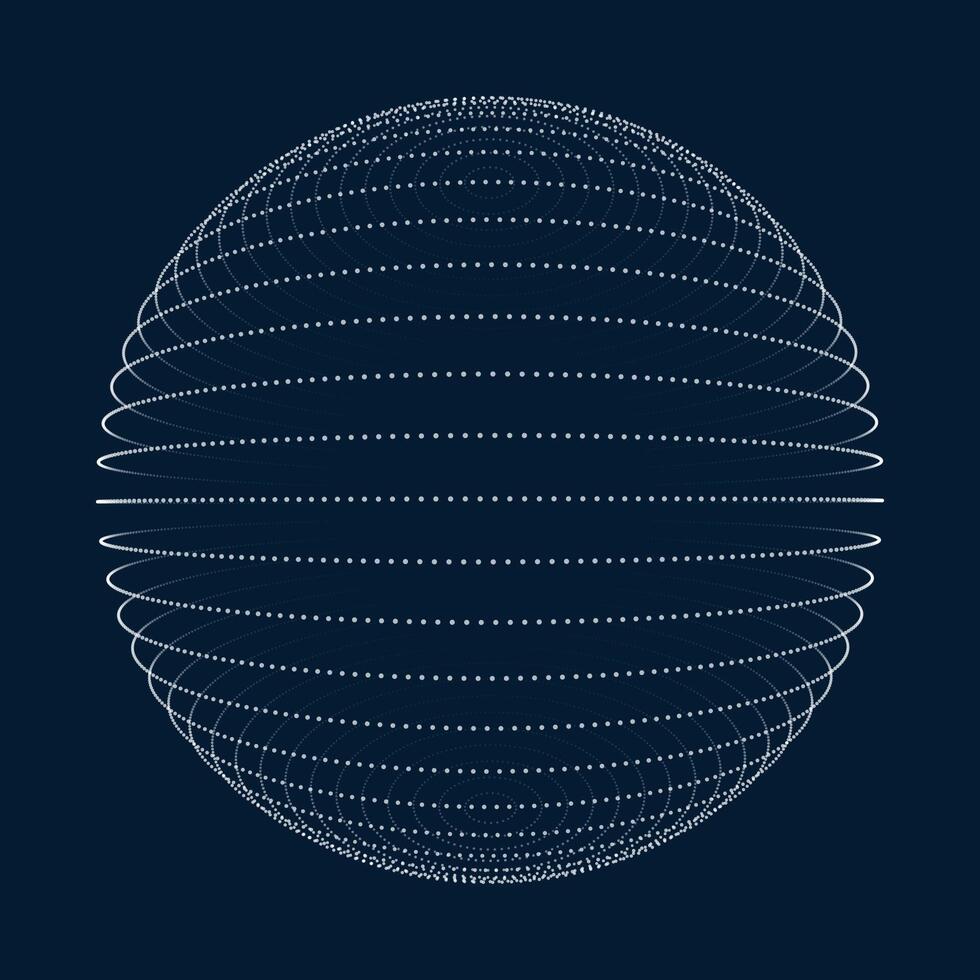 abstrakt 3d Gitter Globus Punkte im Technologie Stil Vektor Design