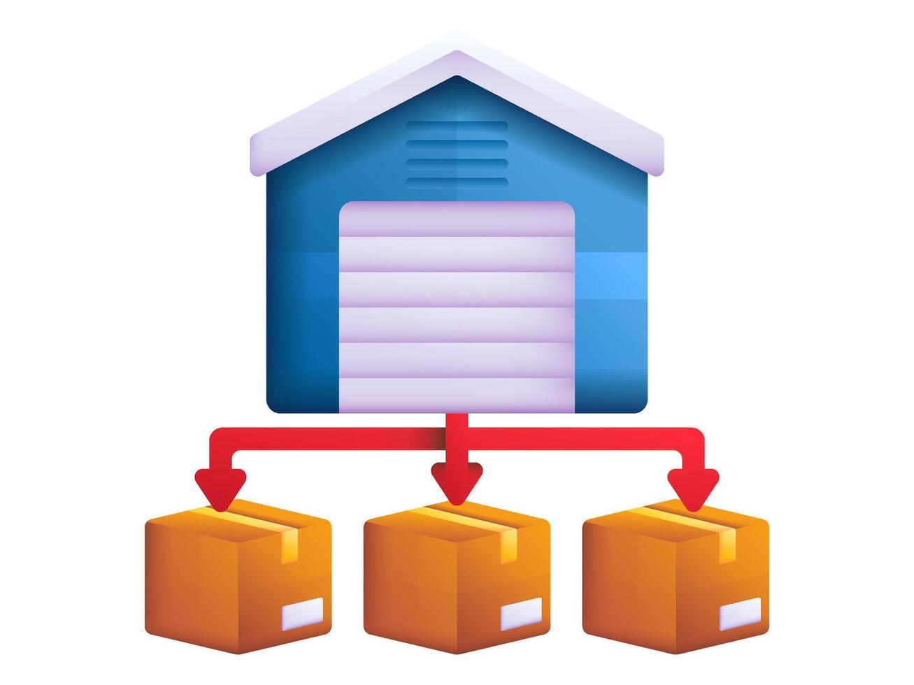 3d lager illustration för logistisk och frakt förråd eller industri distribution för magasin vektor