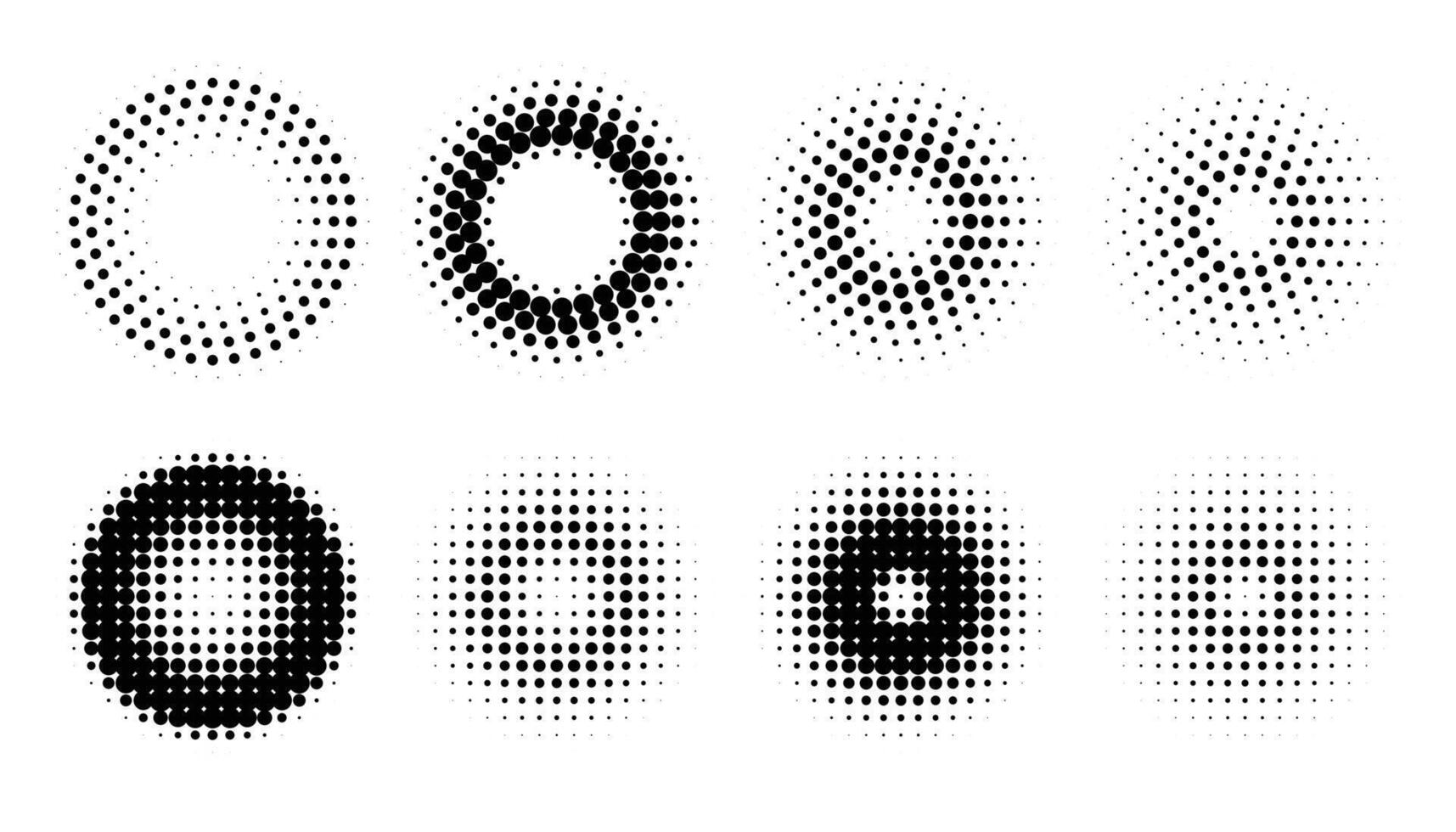 Kreis retro Halbton Muster Hintergrund einstellen Design vektor