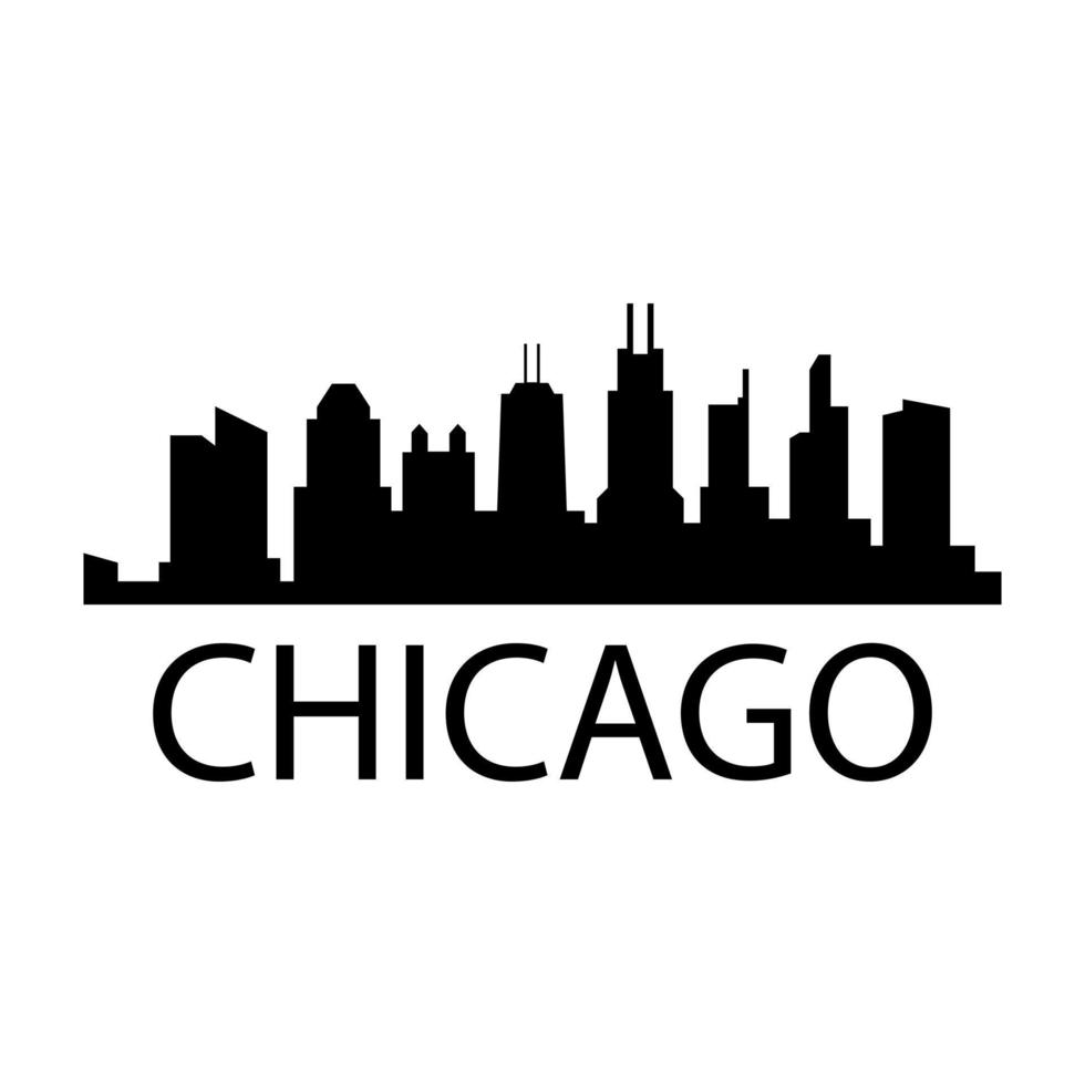 chicago skyline på vitt vektor