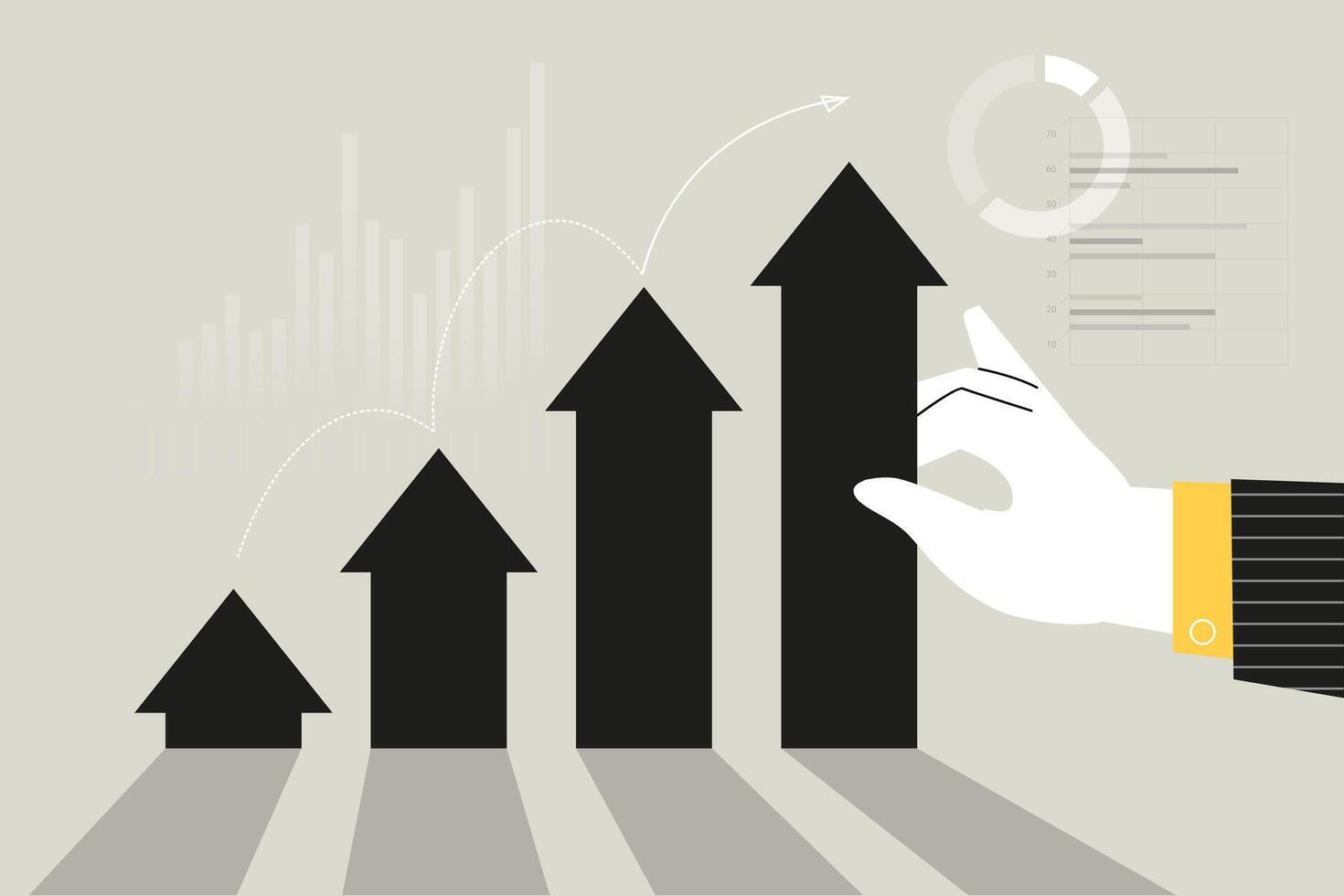 företag begrepp illustration. vektor illustration av företag planera och strategi, årlig Rapportera. kreativ begrepp för webb baner, social media baner, företag presentation, marknadsföring material.