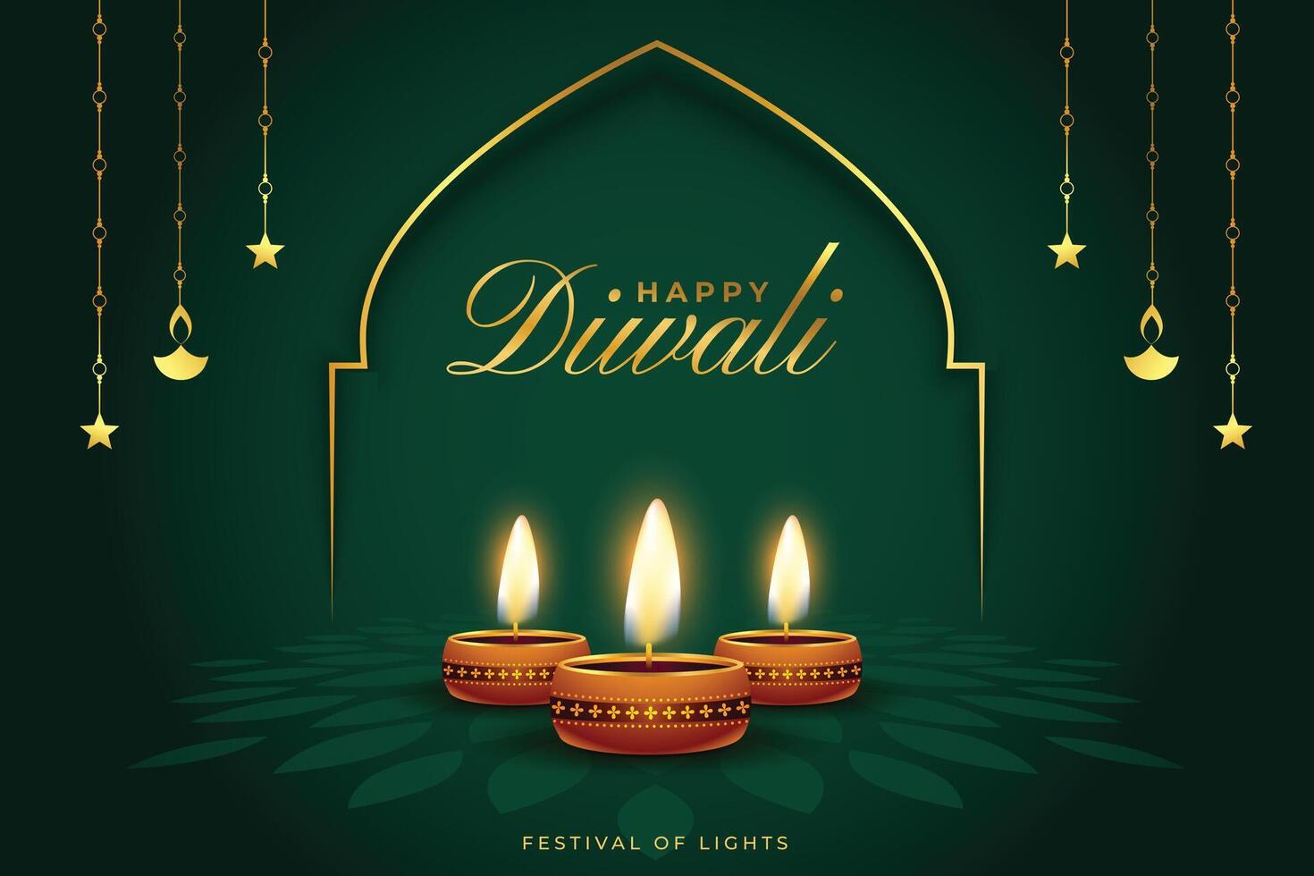 trevlig Lycklig diwali festival bakgrund med lysande lampa vektor