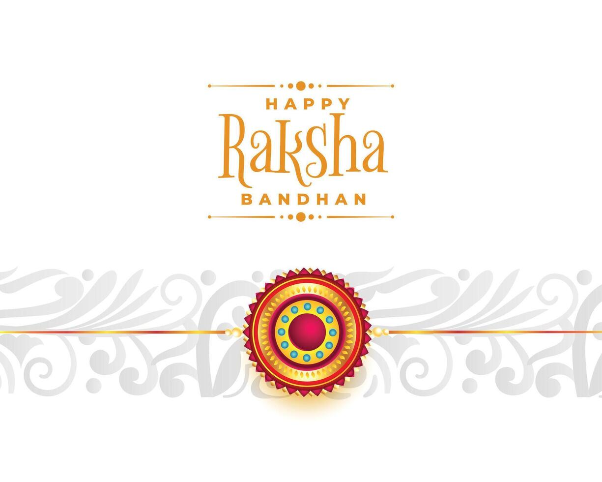 Weiß traditionell Raksha Bandhan Festival wünscht sich Karte Banner vektor