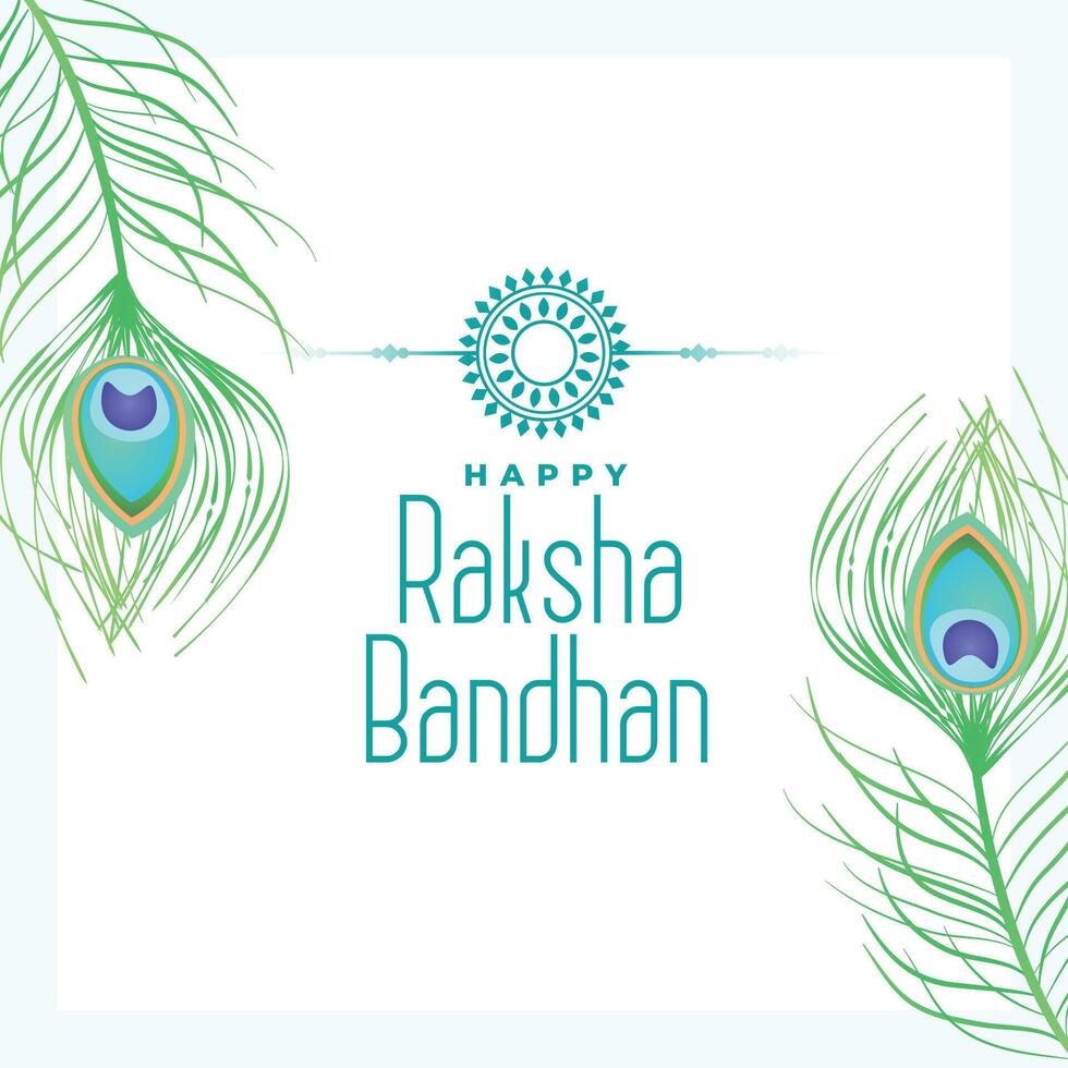 Hindu Kultur Raksha Bandhan Vorlage mit Rakhi und Pfau Feder vektor