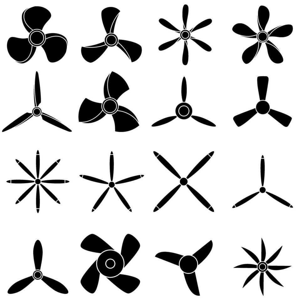 propeller ikon vektor uppsättning. skruva illustration tecken samling. blad symbol eller logotyp.