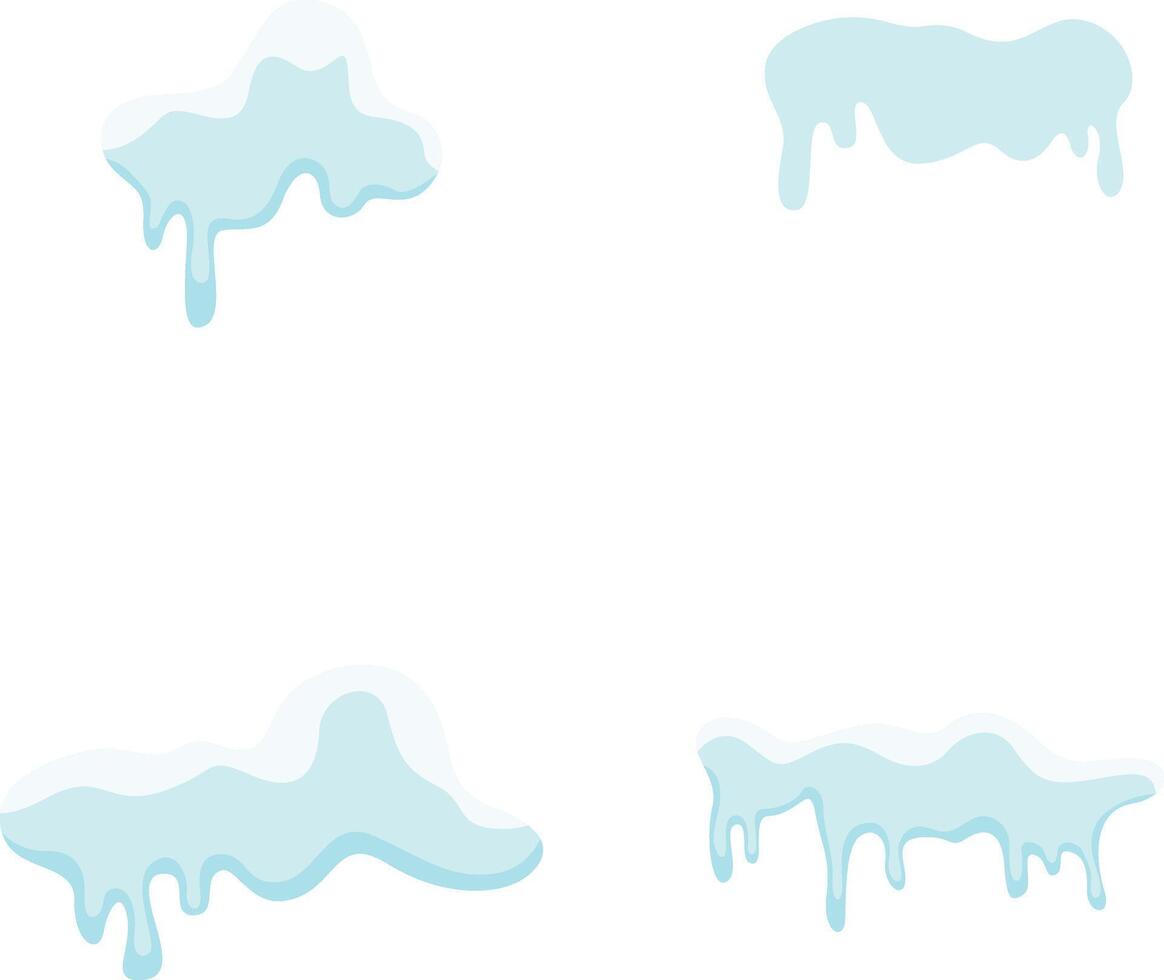 uppsättning av snowcap gräns illustration. abstrakt tecknad serie design på vit bakgrund. vektor