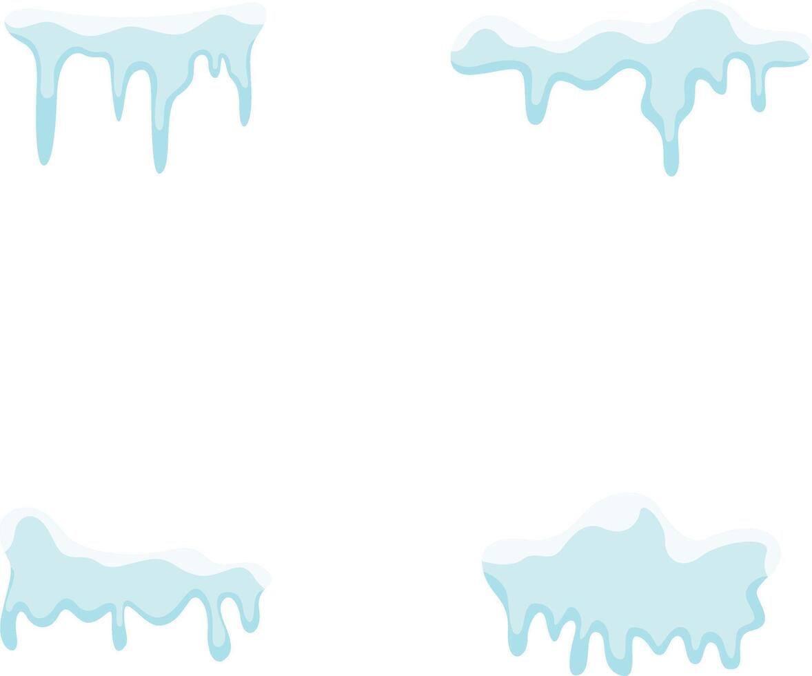 uppsättning av snowcap gräns illustration. abstrakt tecknad serie design på vit bakgrund. vektor