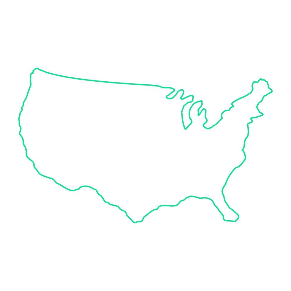 Karte der Vereinigten Staaten auf weißem Hintergrund vektor