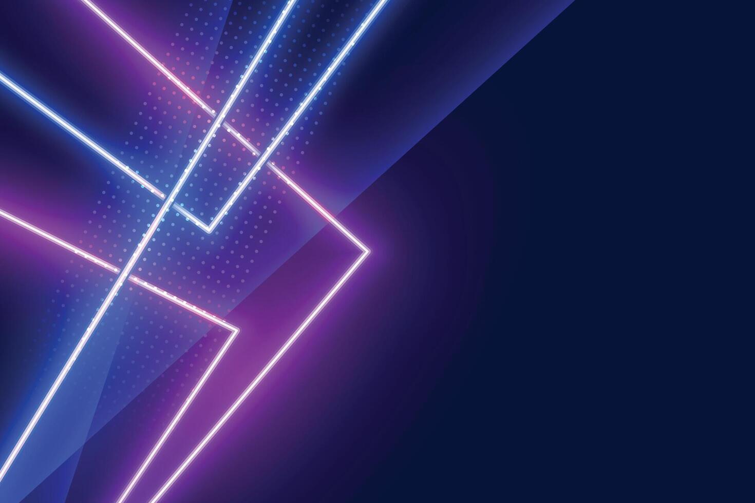 Blau und lila geometrisch Neon- Licht bewirken Linien Hintergrund vektor