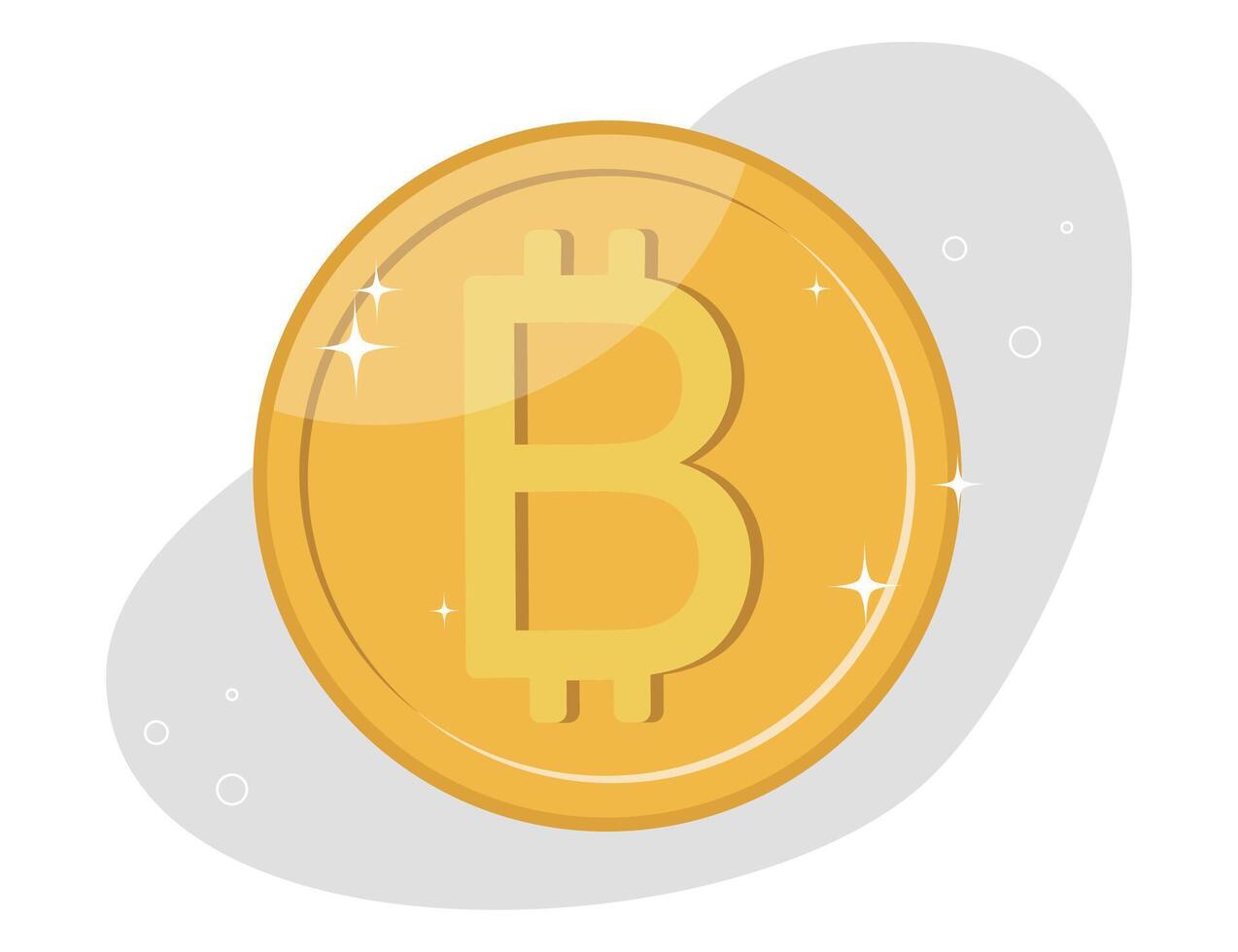 stor bitcoin i platt stil vektor