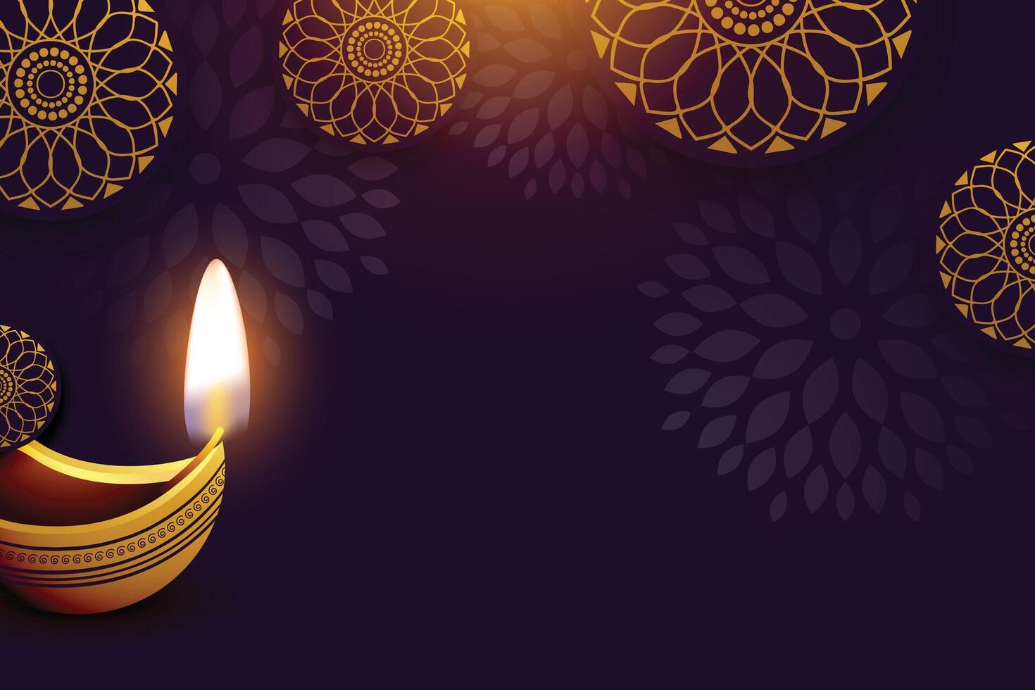 shubh Diwali Hintergrund mit Öl Diya oder Lampe Design vektor