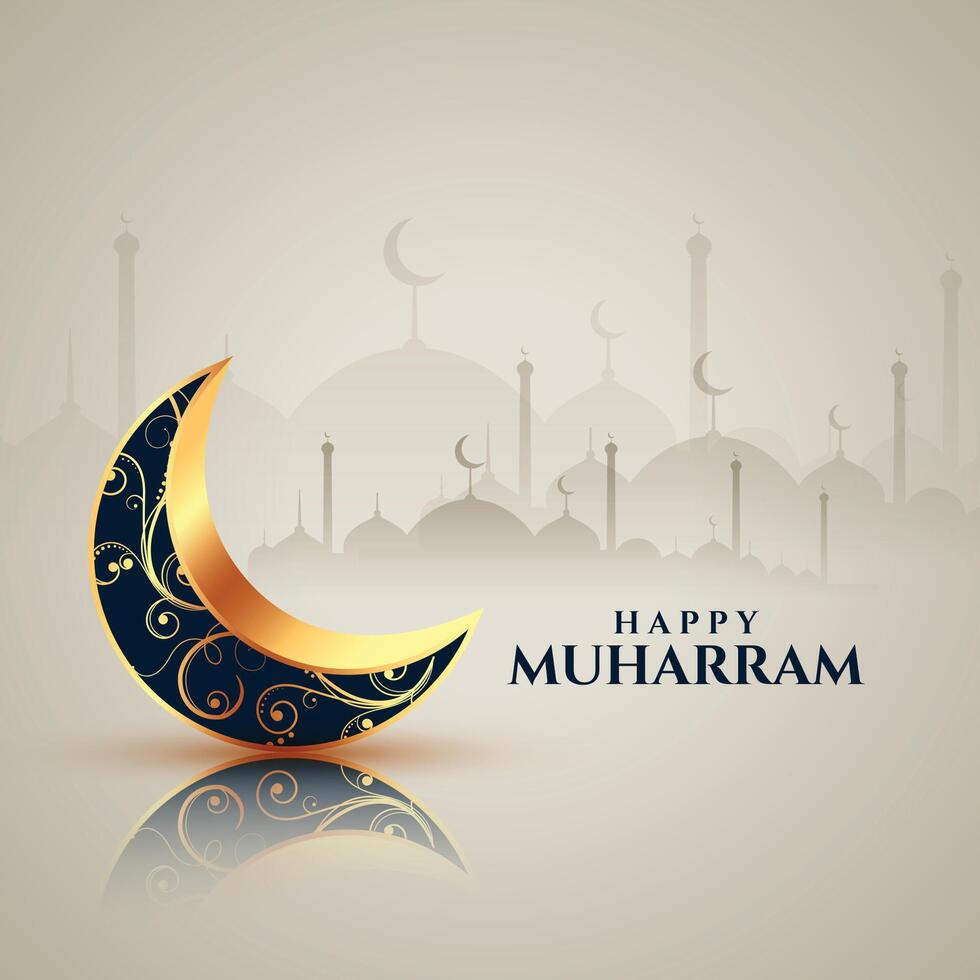 dekorativ Mond glücklich Muharram Hintergrund Design vektor