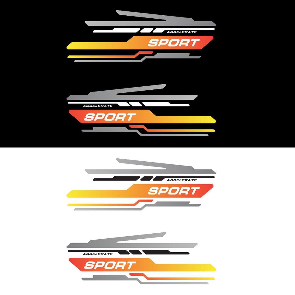 sport tävlings bil klistermärken rand abstrakt form . vinyl dekal mallar isolerat uppsättning vektor