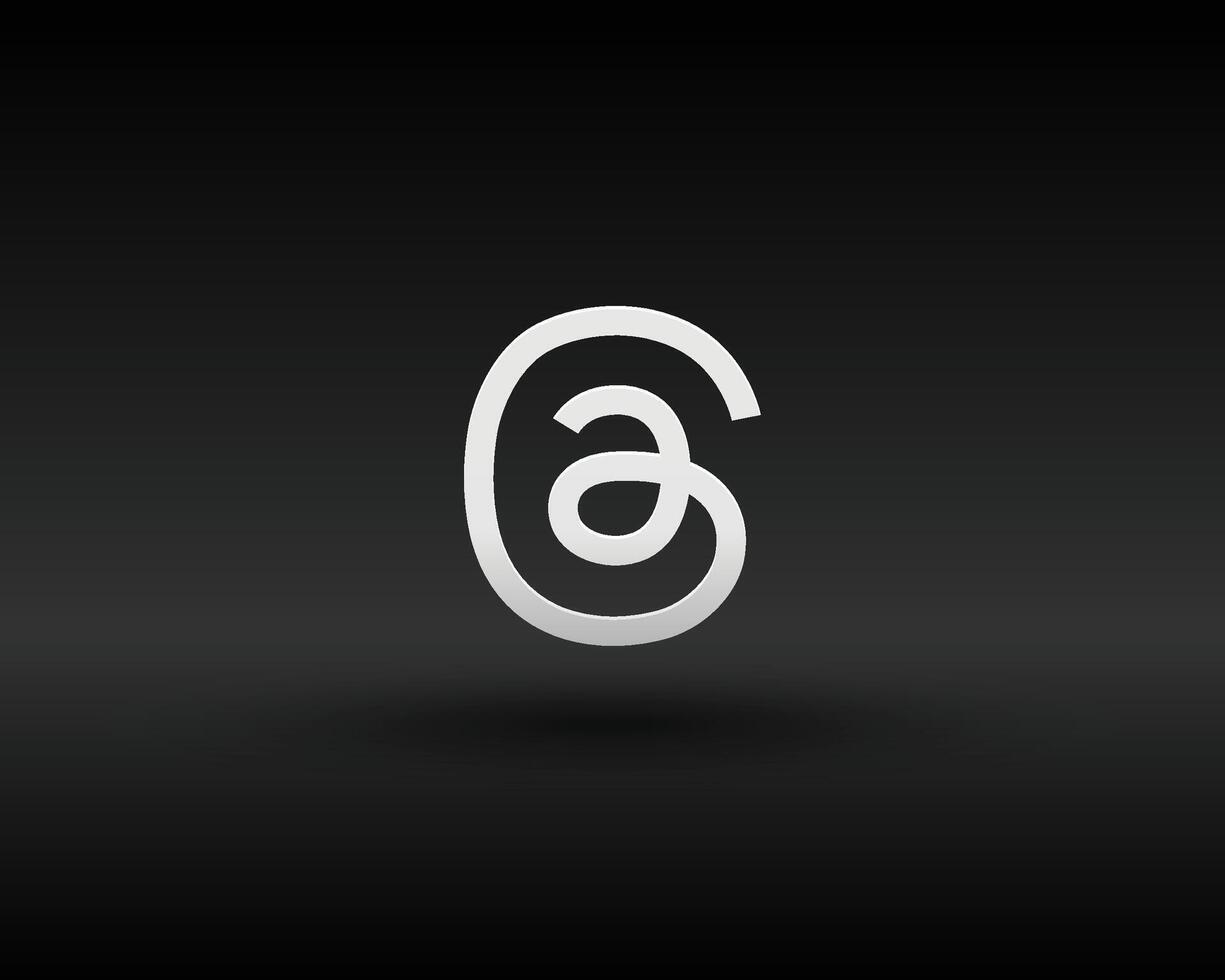 trådar app logotyp på svart vektor bakgrund
