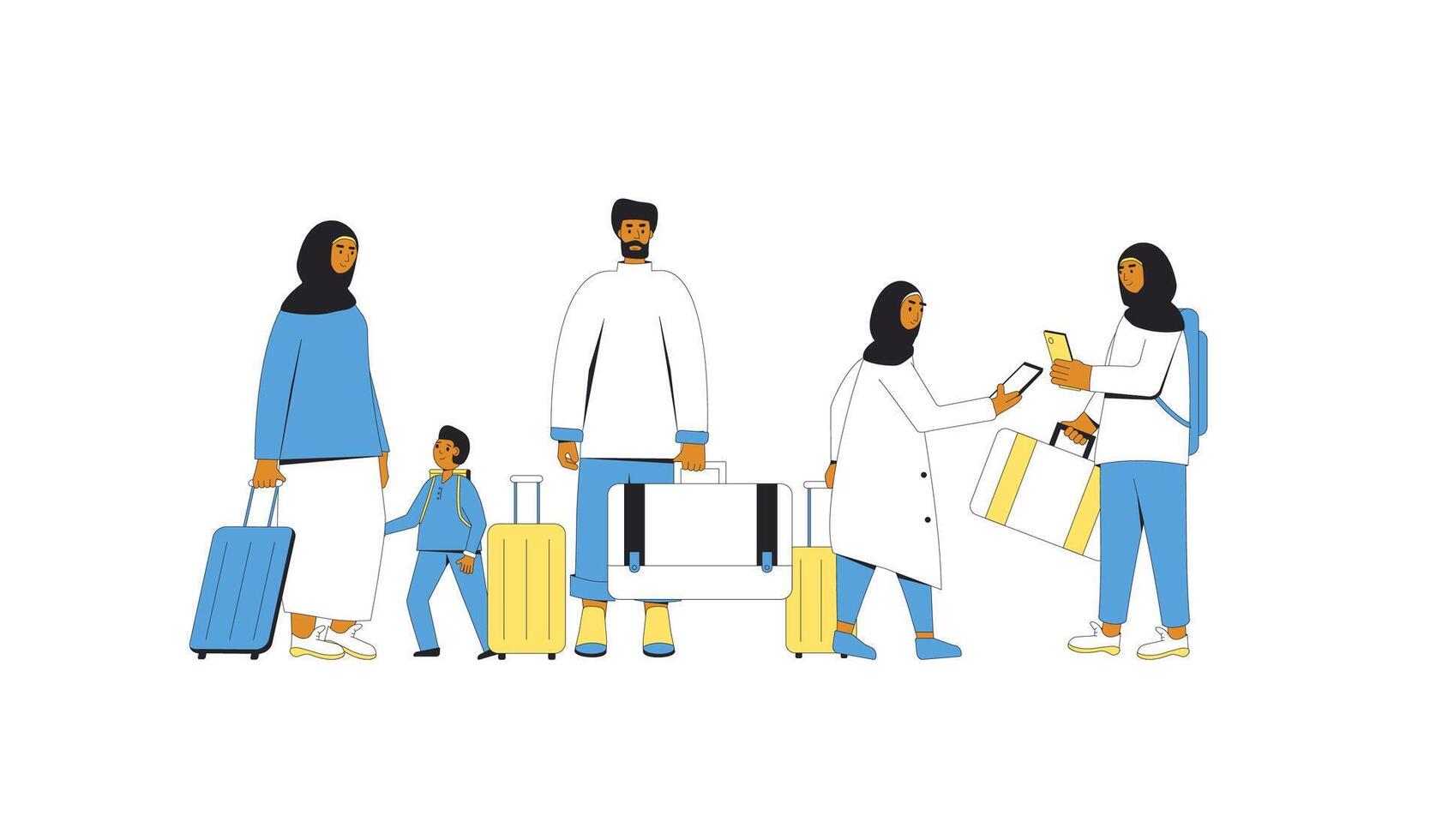 Familie Migration. Vektor illustraion