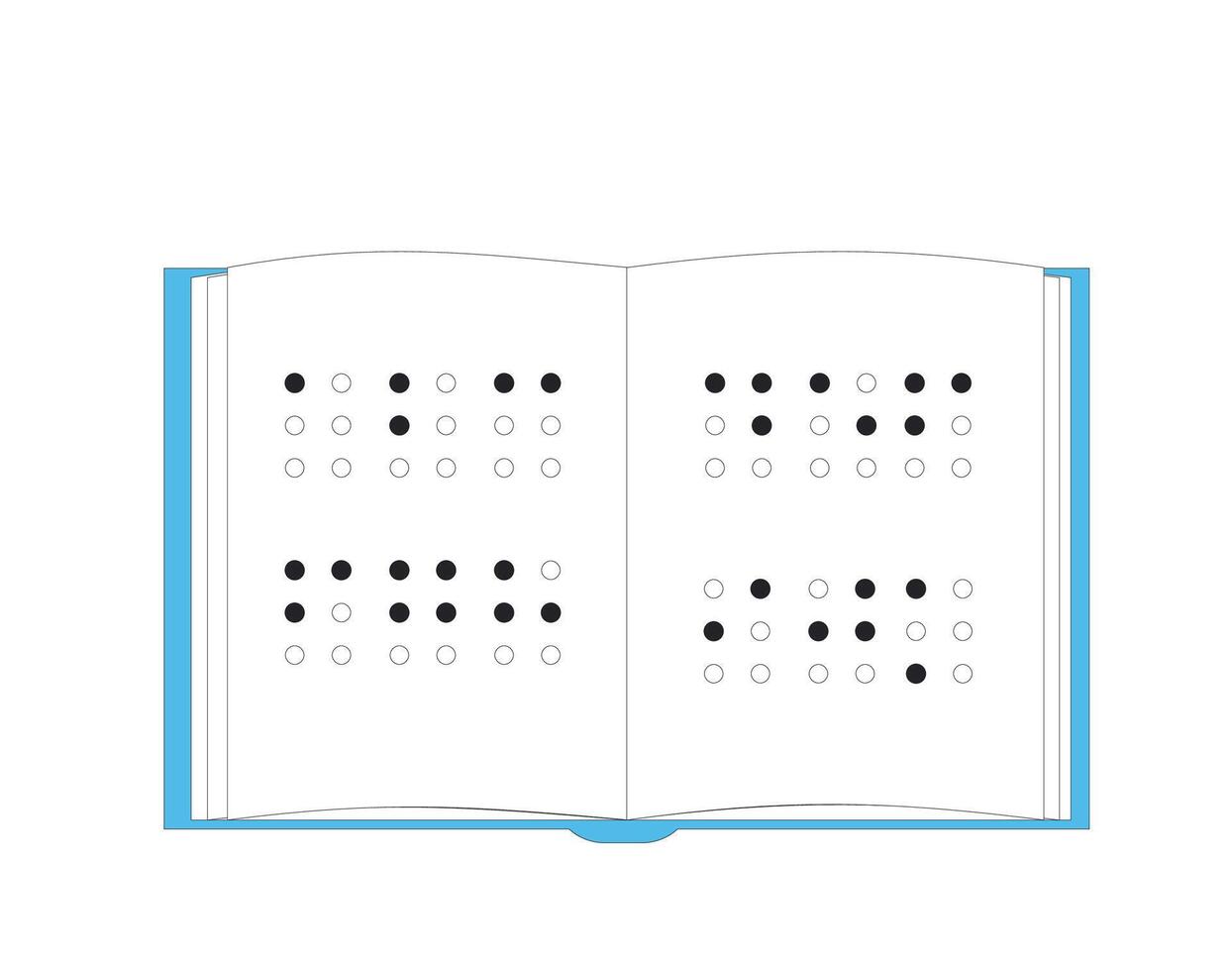 blindskrift bok för blind människor. vektor illustration